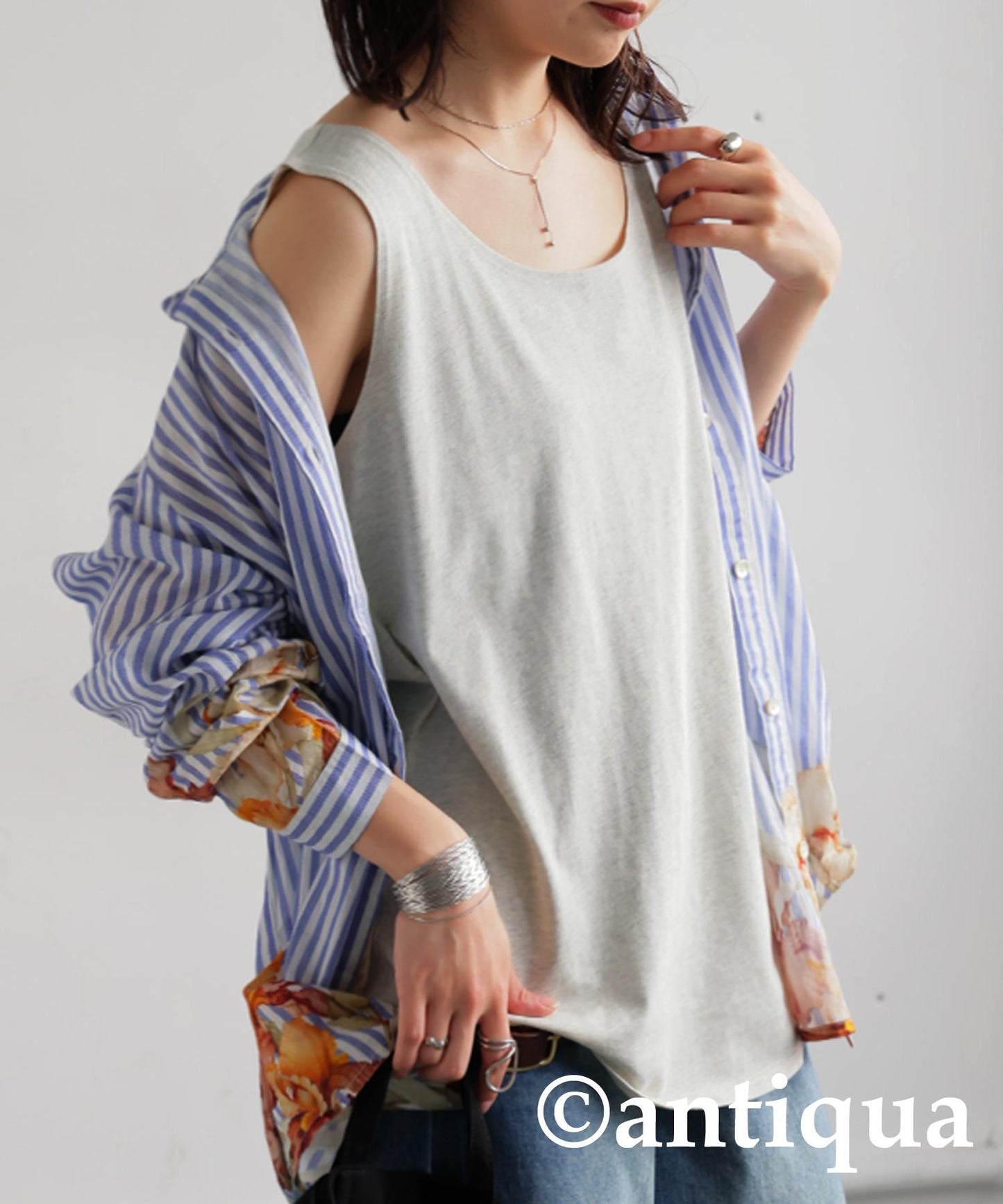 100% Cotton Round Tank Top Ladies