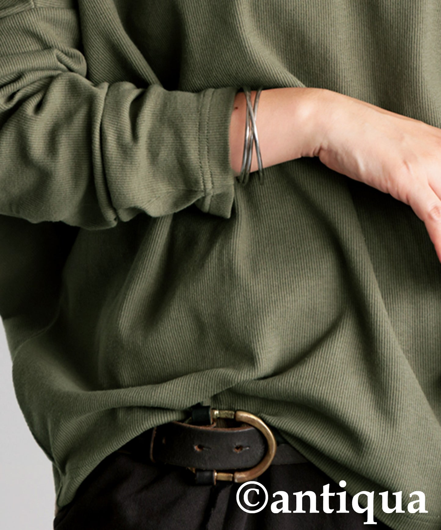 Cocoon Rib Tops Long Sleeve Ladies