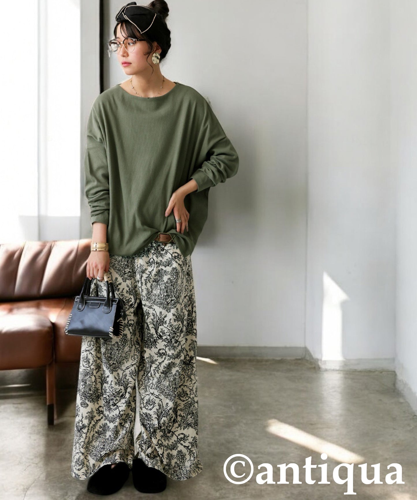 Cocoon Rib Tops Long Sleeve Ladies