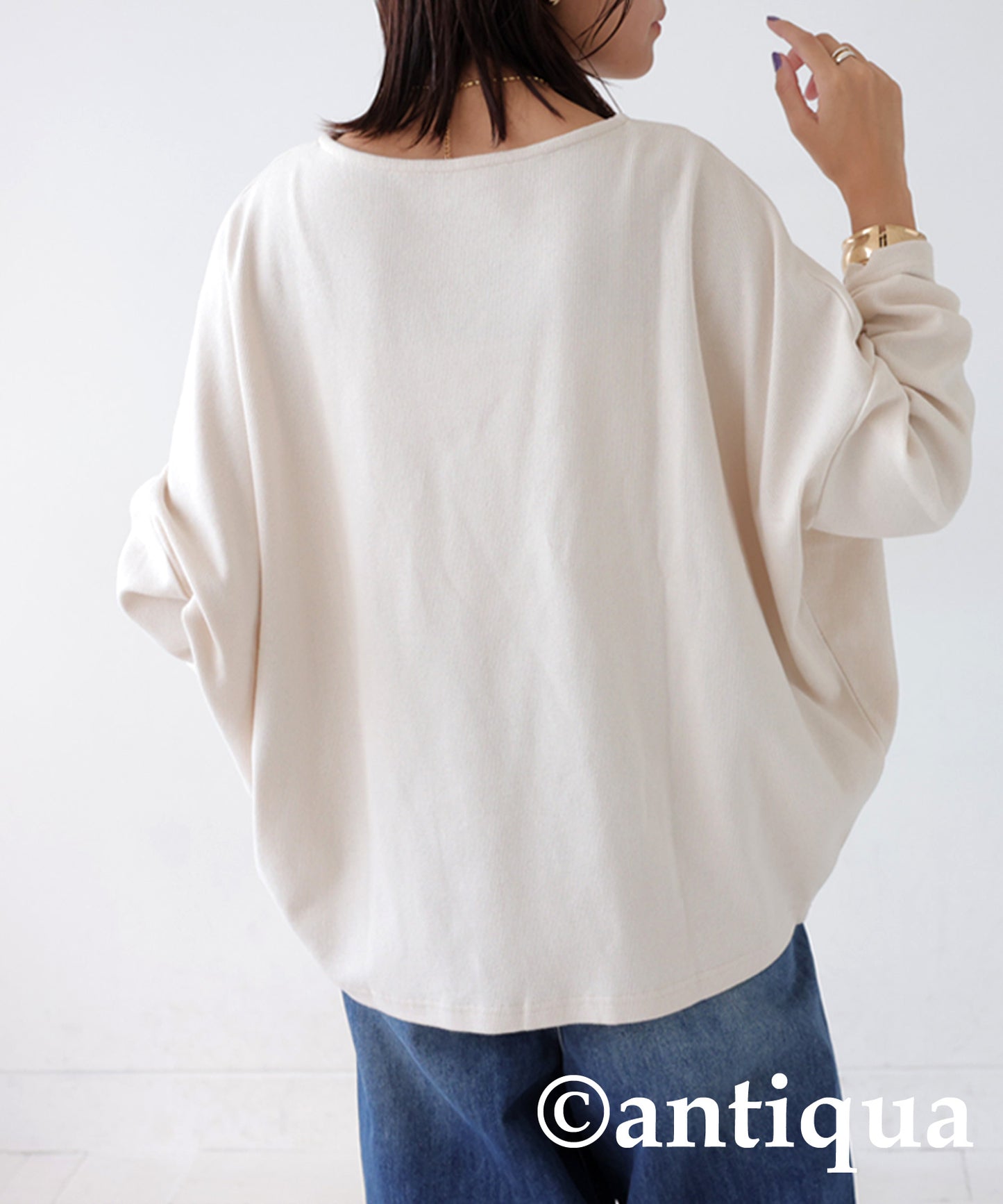 Cocoon Rib Tops Long Sleeve Ladies