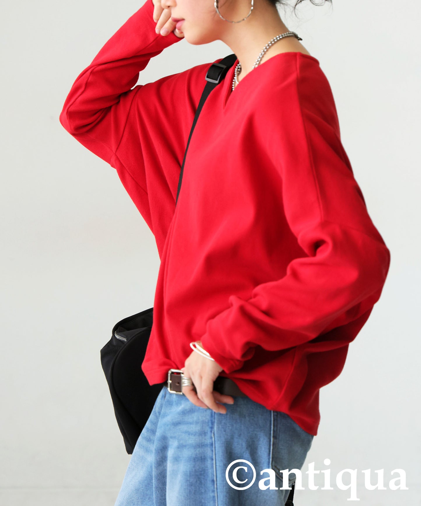 Cocoon Rib Tops Long Sleeve Ladies
