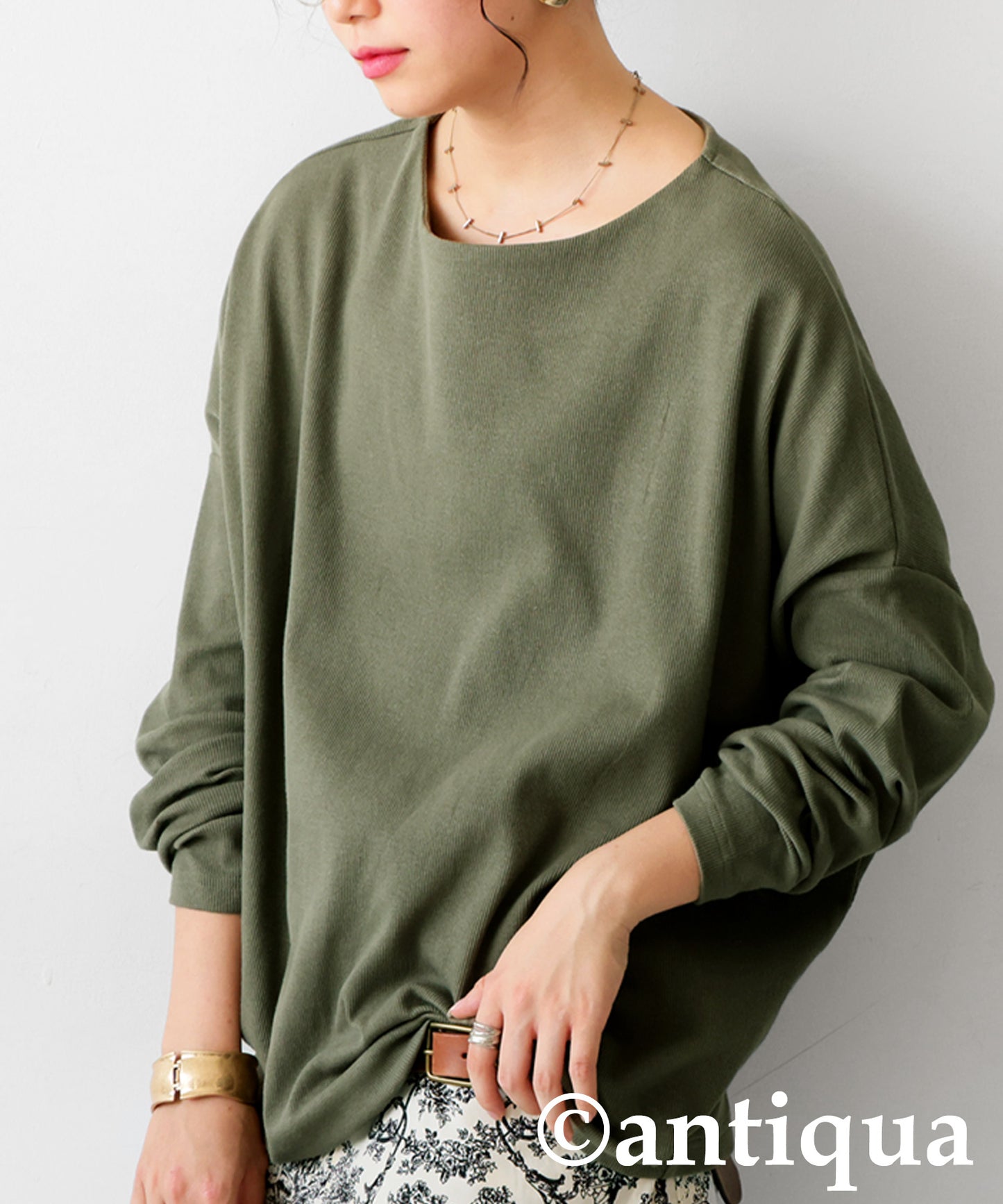 Cocoon Rib Tops Long Sleeve Ladies