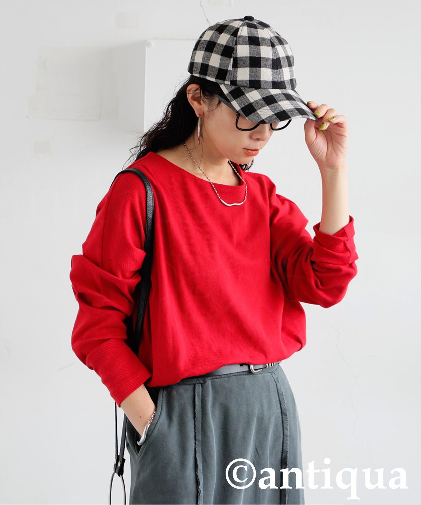 Cocoon Rib Tops Long Sleeve Ladies