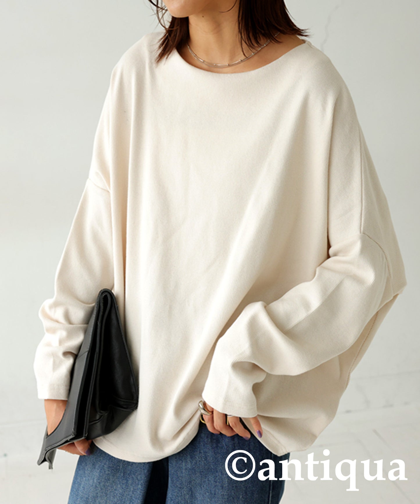 Cocoon Rib Tops Long Sleeve Ladies