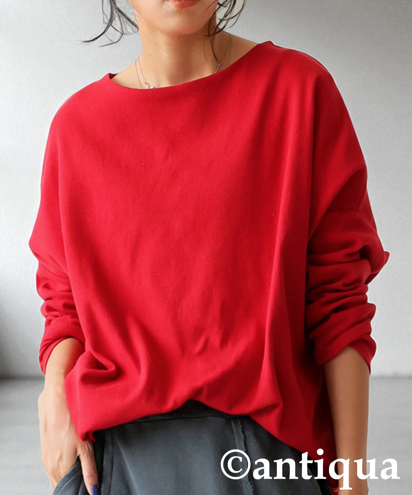 Cocoon Rib Tops Long Sleeve Ladies