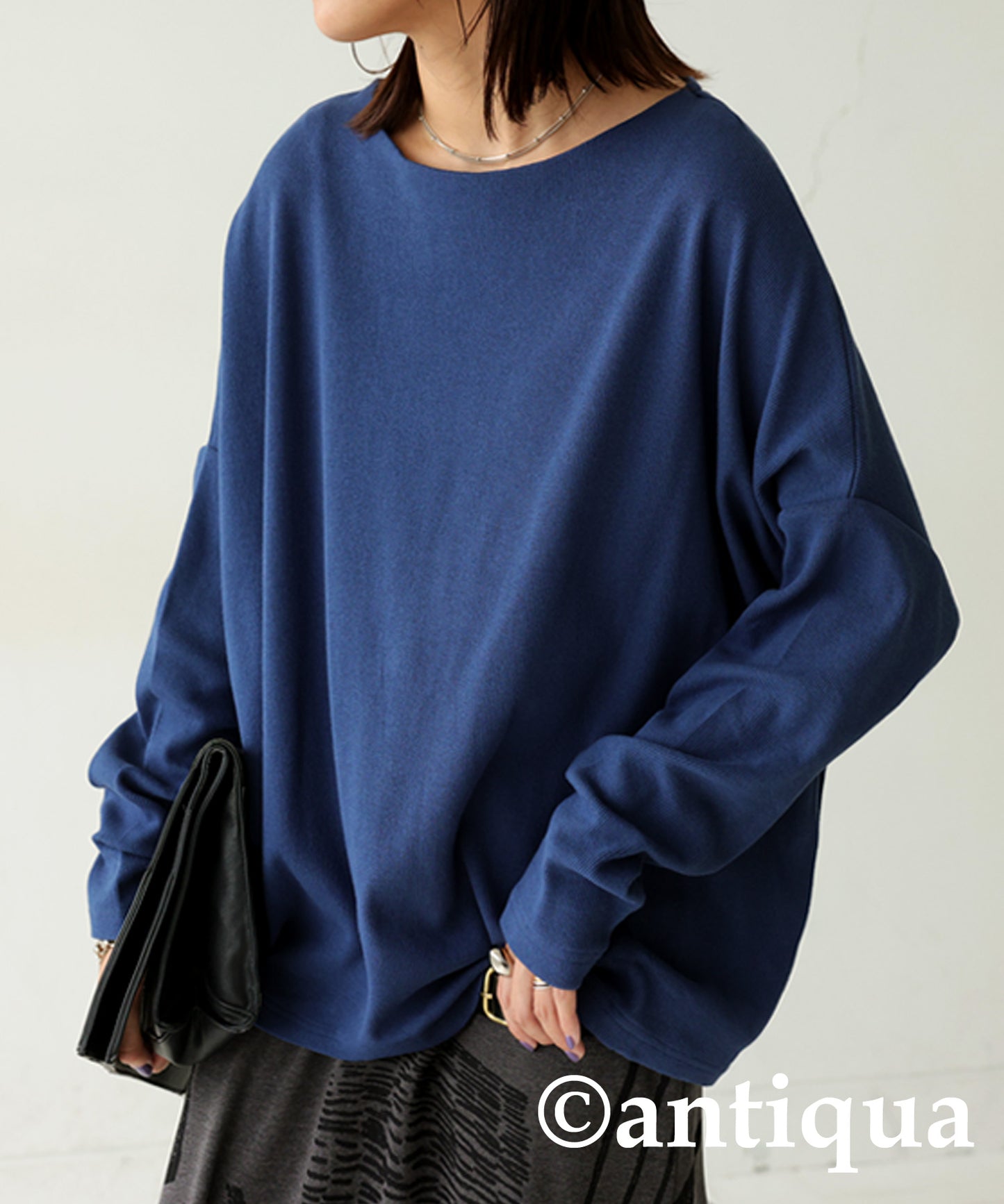 Cocoon Rib Tops Long Sleeve Ladies