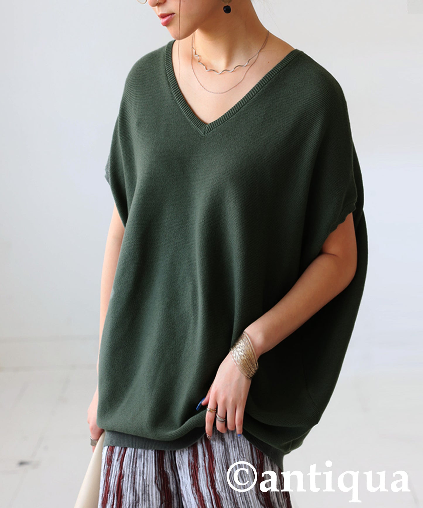 V-Neck Dolman Knit Ladies