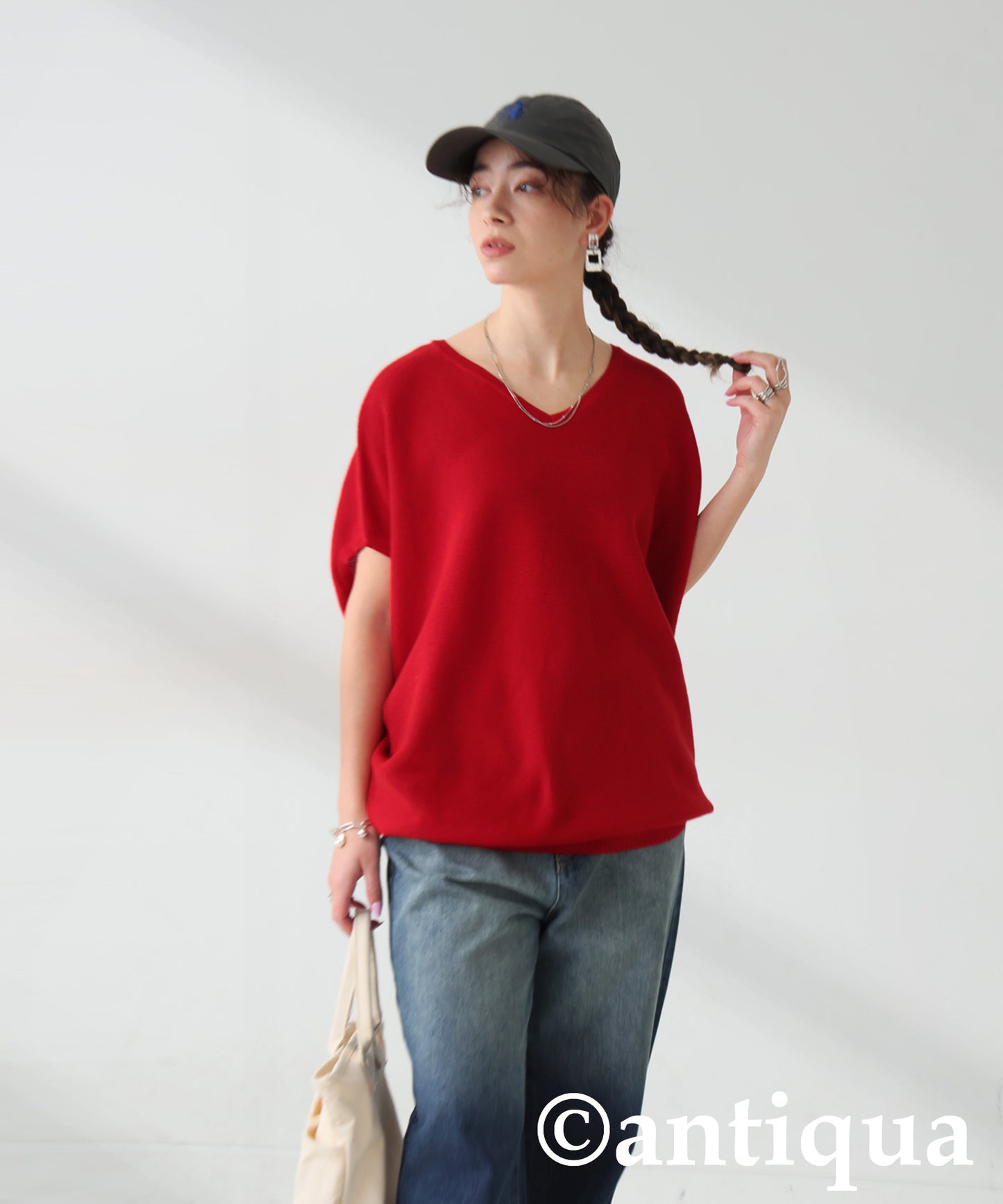 V-Neck Dolman Knit Ladies