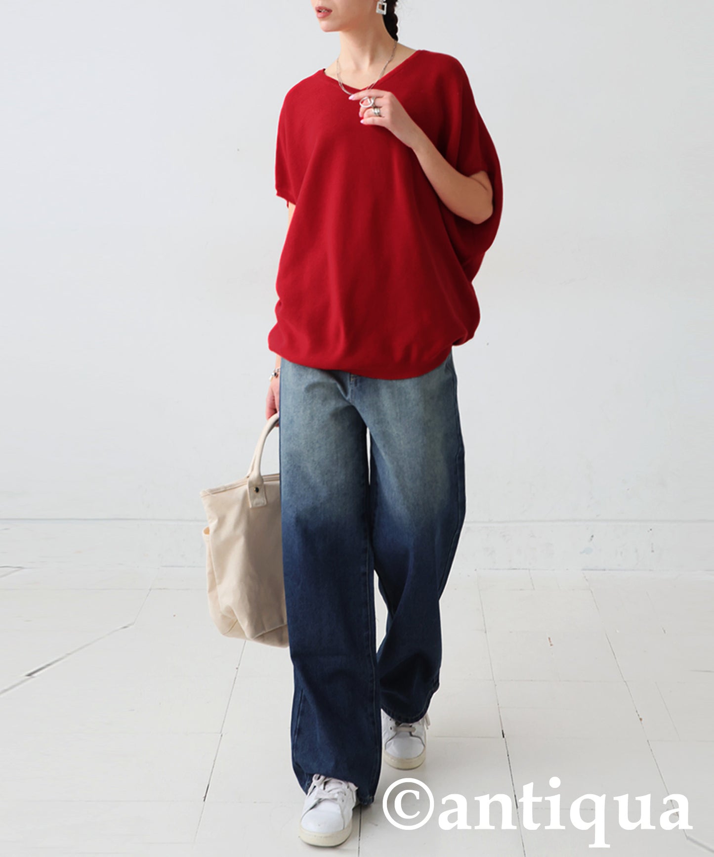 V-Neck Dolman Knit Ladies