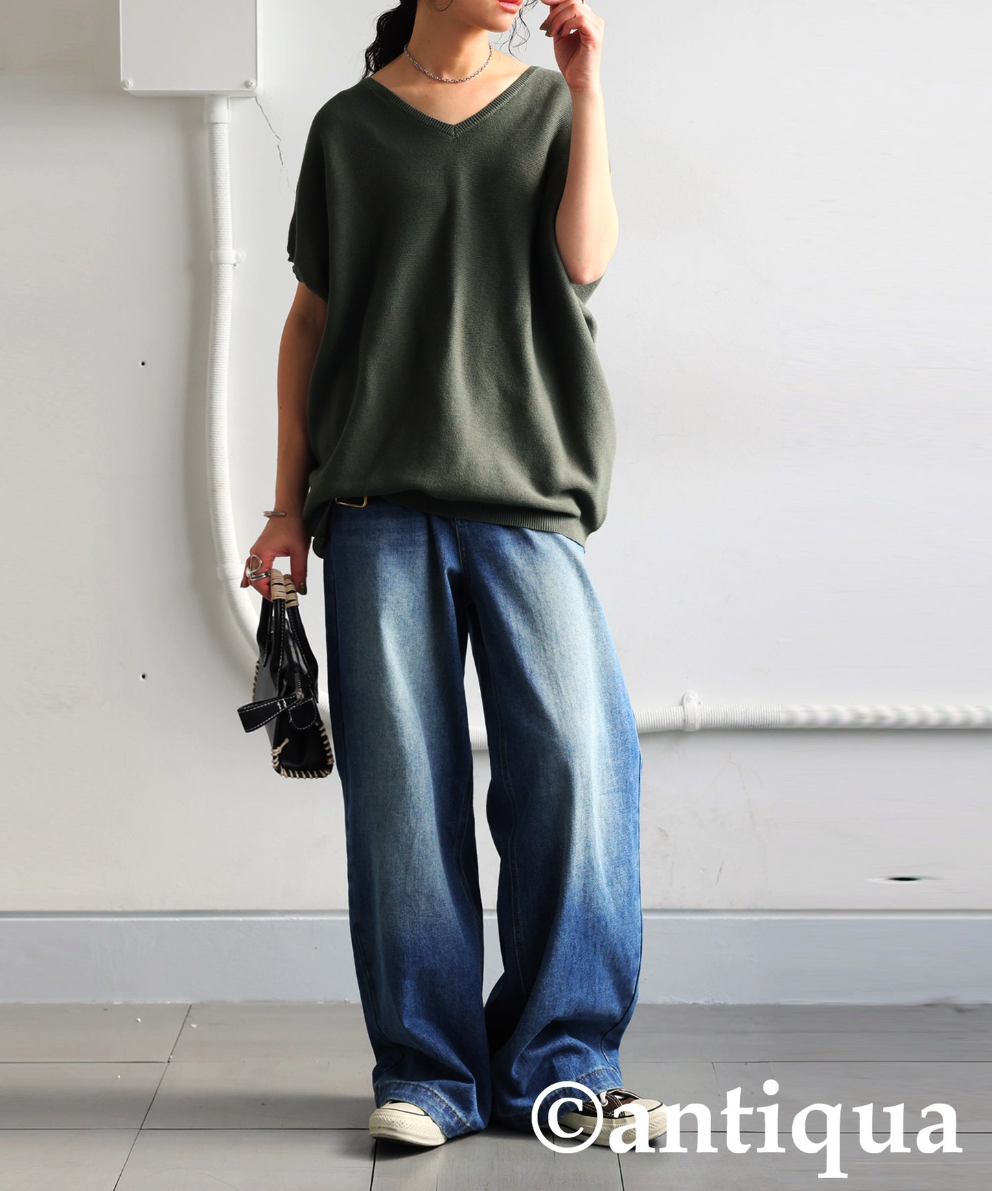 V-Neck Dolman Knit Ladies