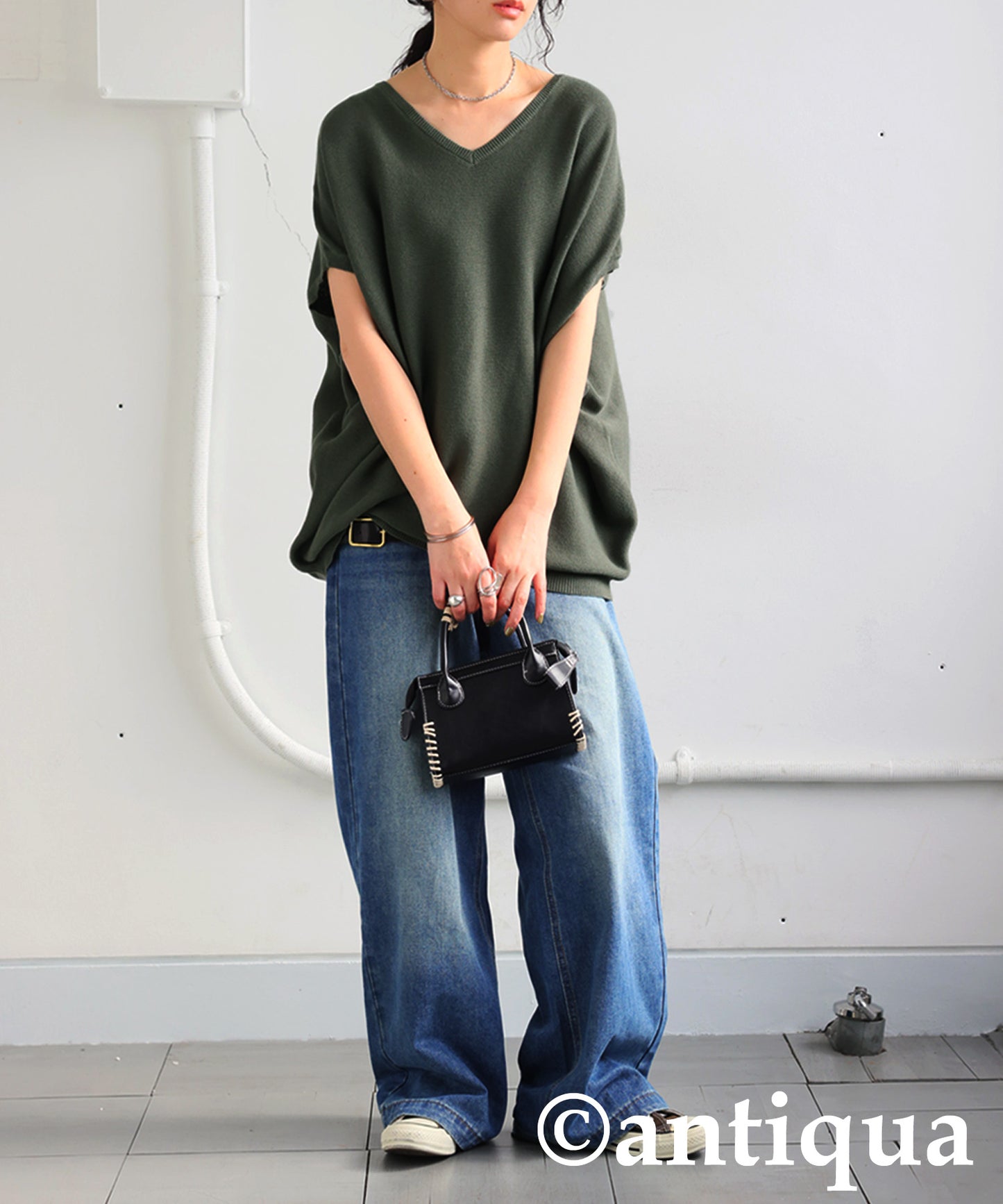 V-Neck Dolman Knit Ladies