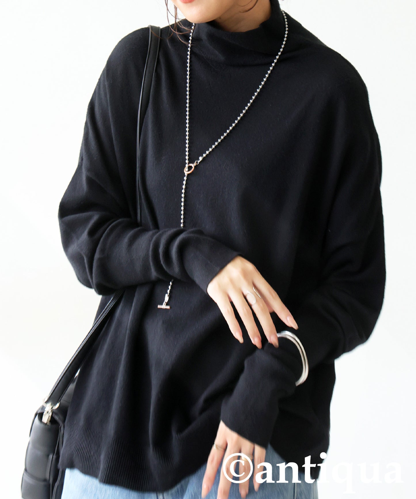 Bottleneck Knit Tops Ladies