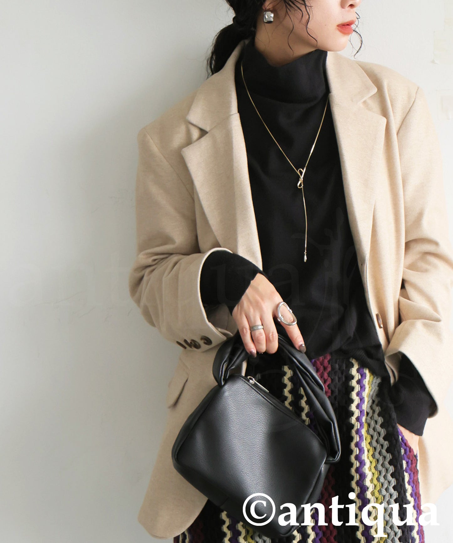 Bottleneck Knit Tops Ladies