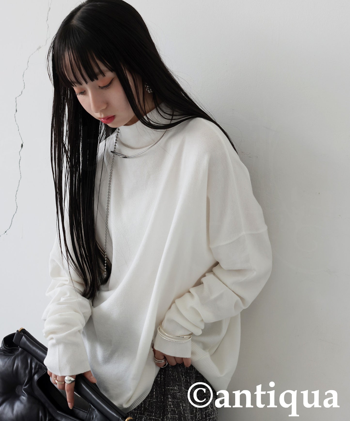 Bottleneck Knit Tops Ladies