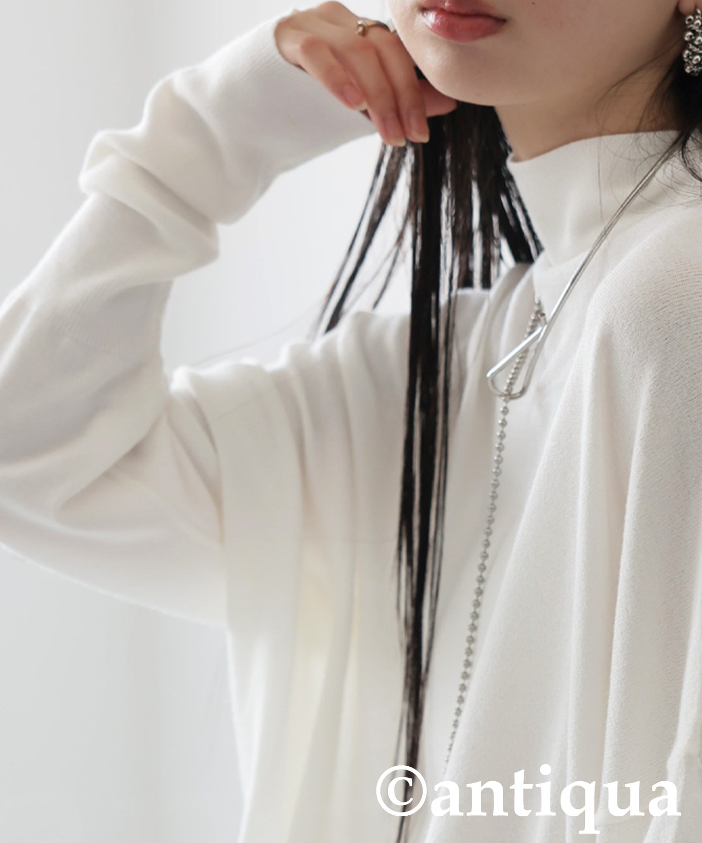 Bottleneck Knit Tops Ladies