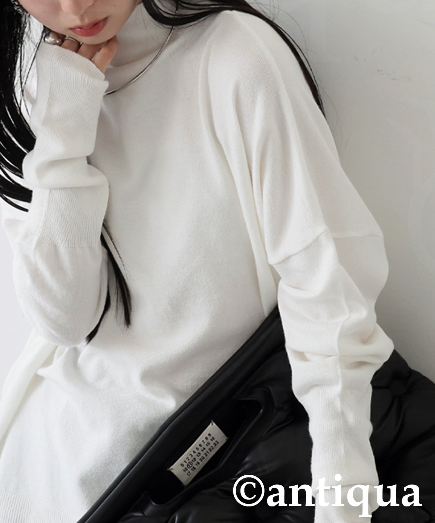 Bottleneck Knit Tops Ladies