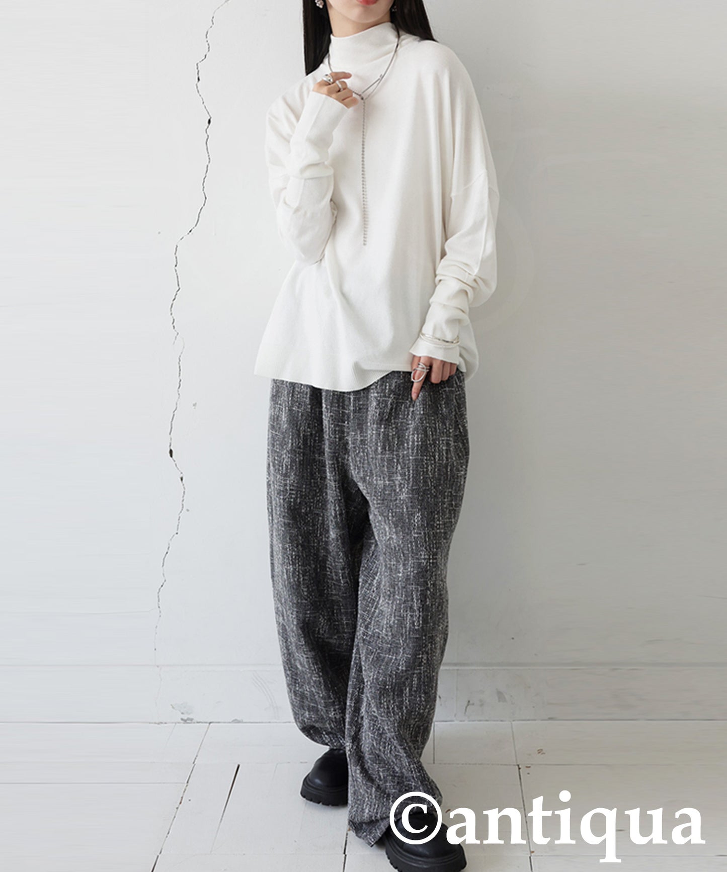 Bottleneck Knit Tops Ladies