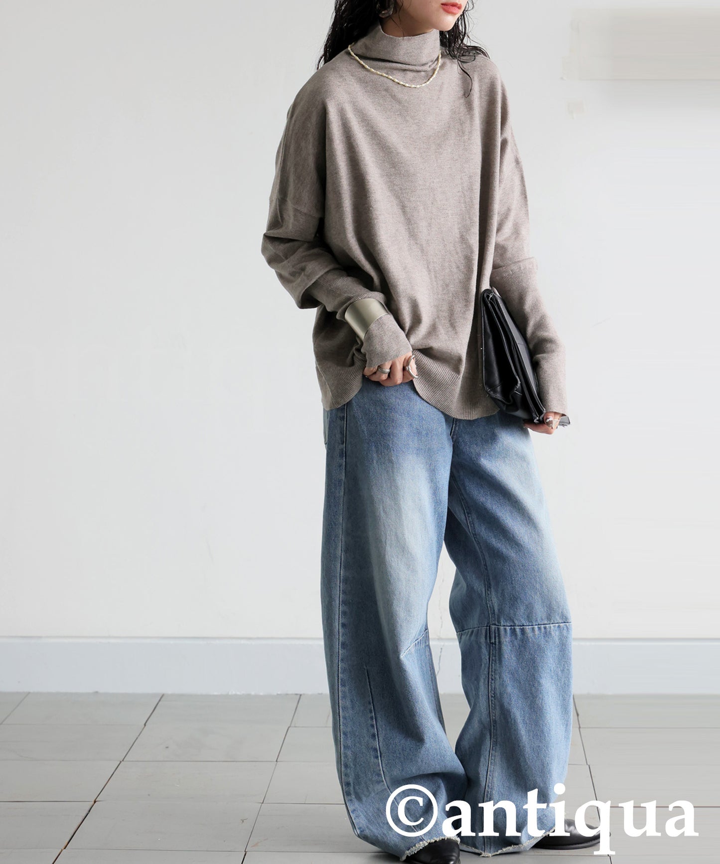 Bottleneck Knit Tops Ladies