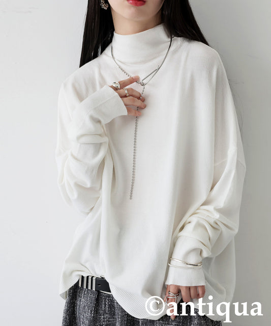 Bottleneck Knit Tops Ladies