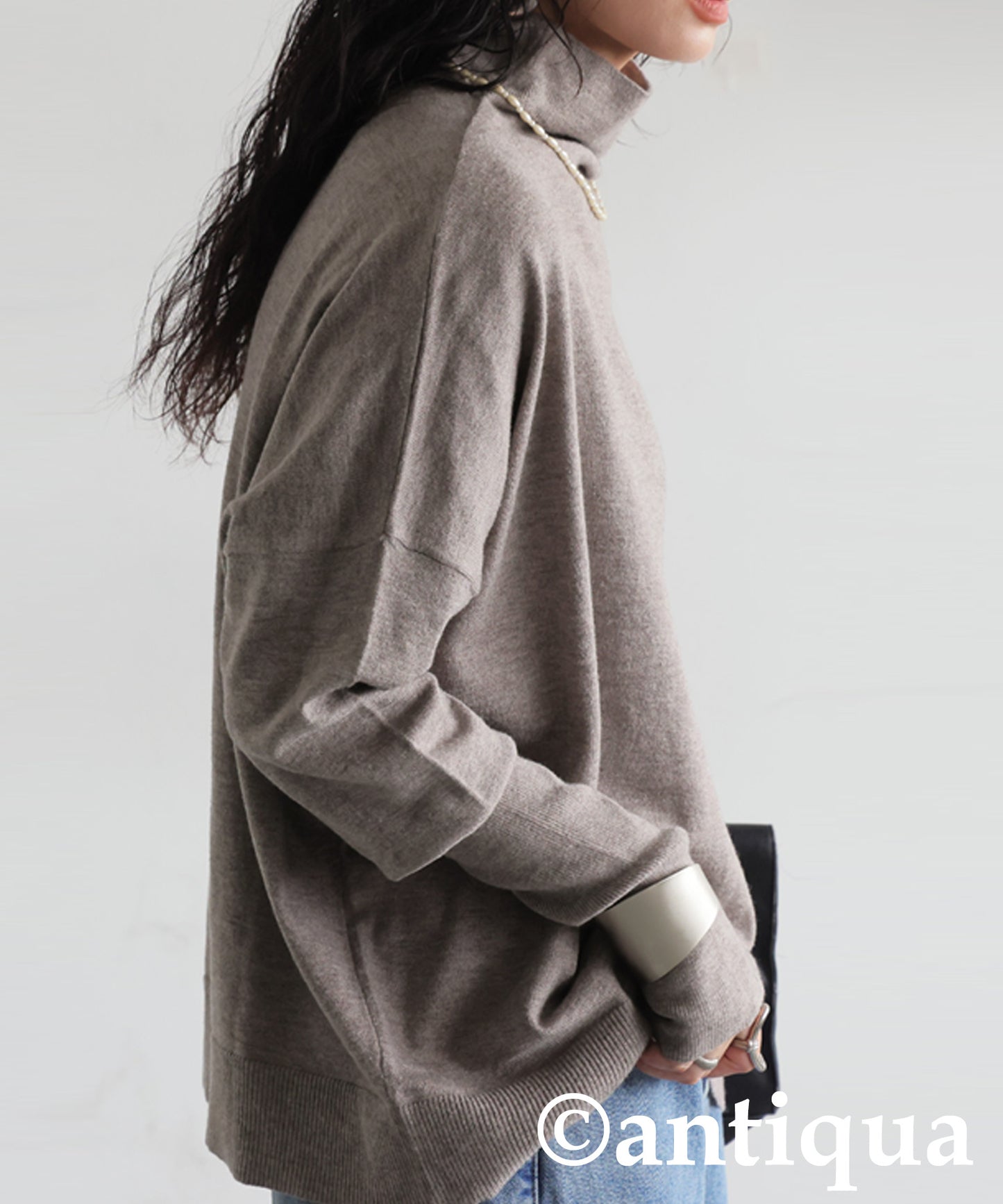 Bottleneck Knit Tops Ladies