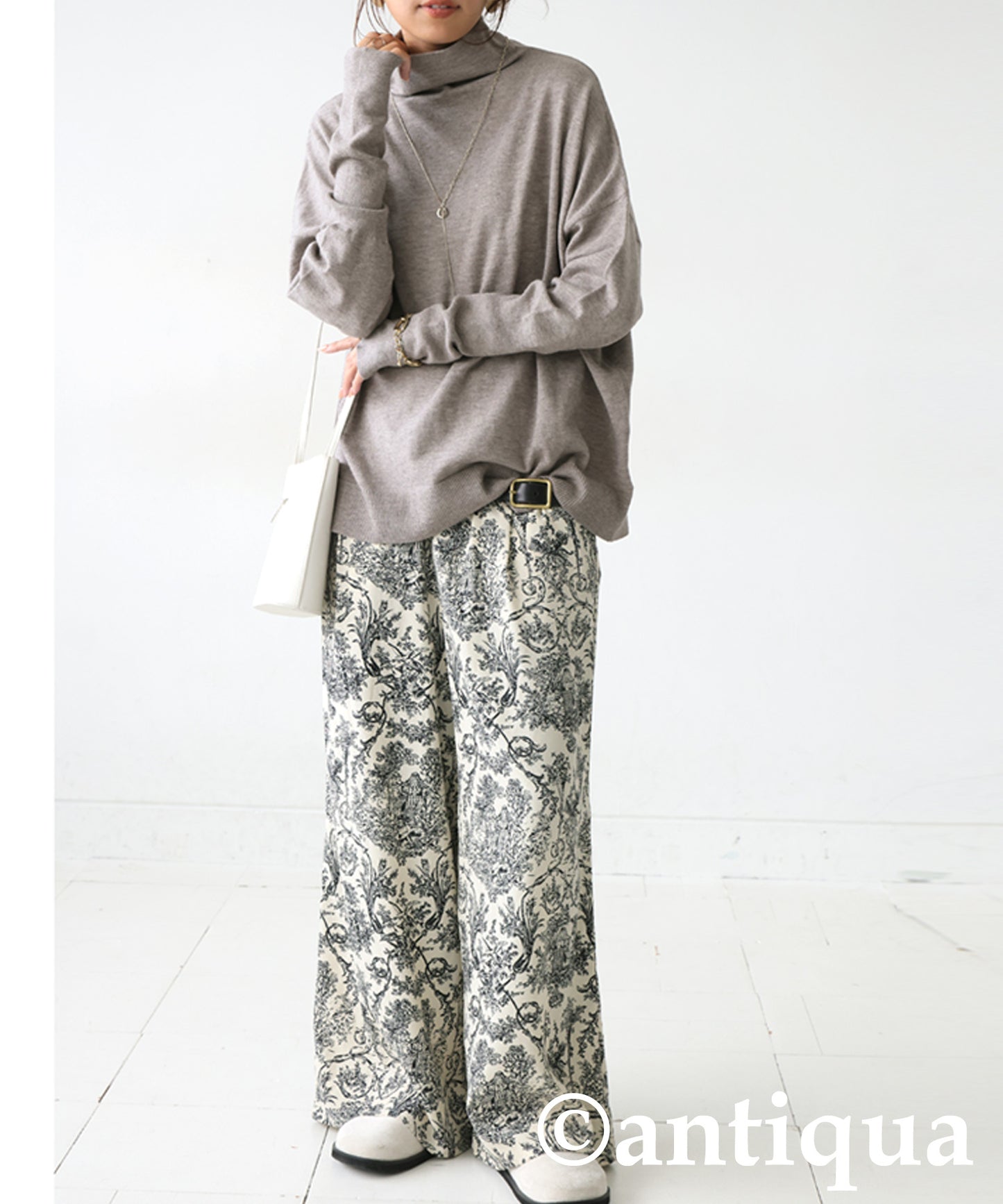 Bottleneck Knit Tops Ladies