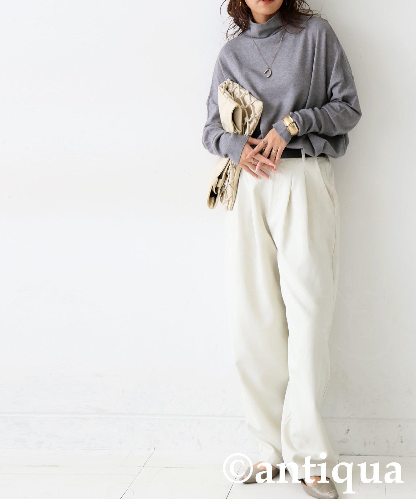 Bottleneck Knit Tops Ladies