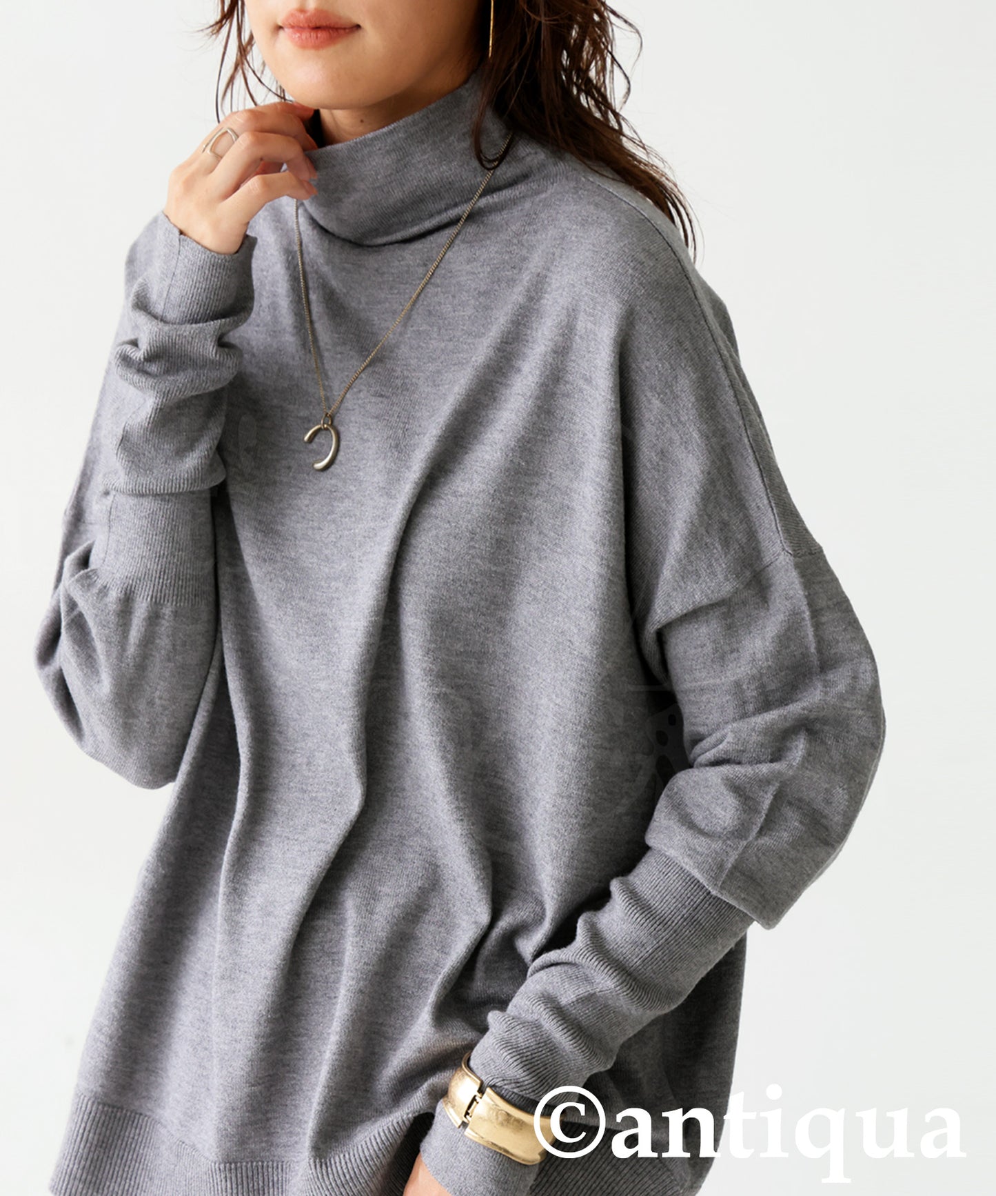 Bottleneck Knit Tops Ladies