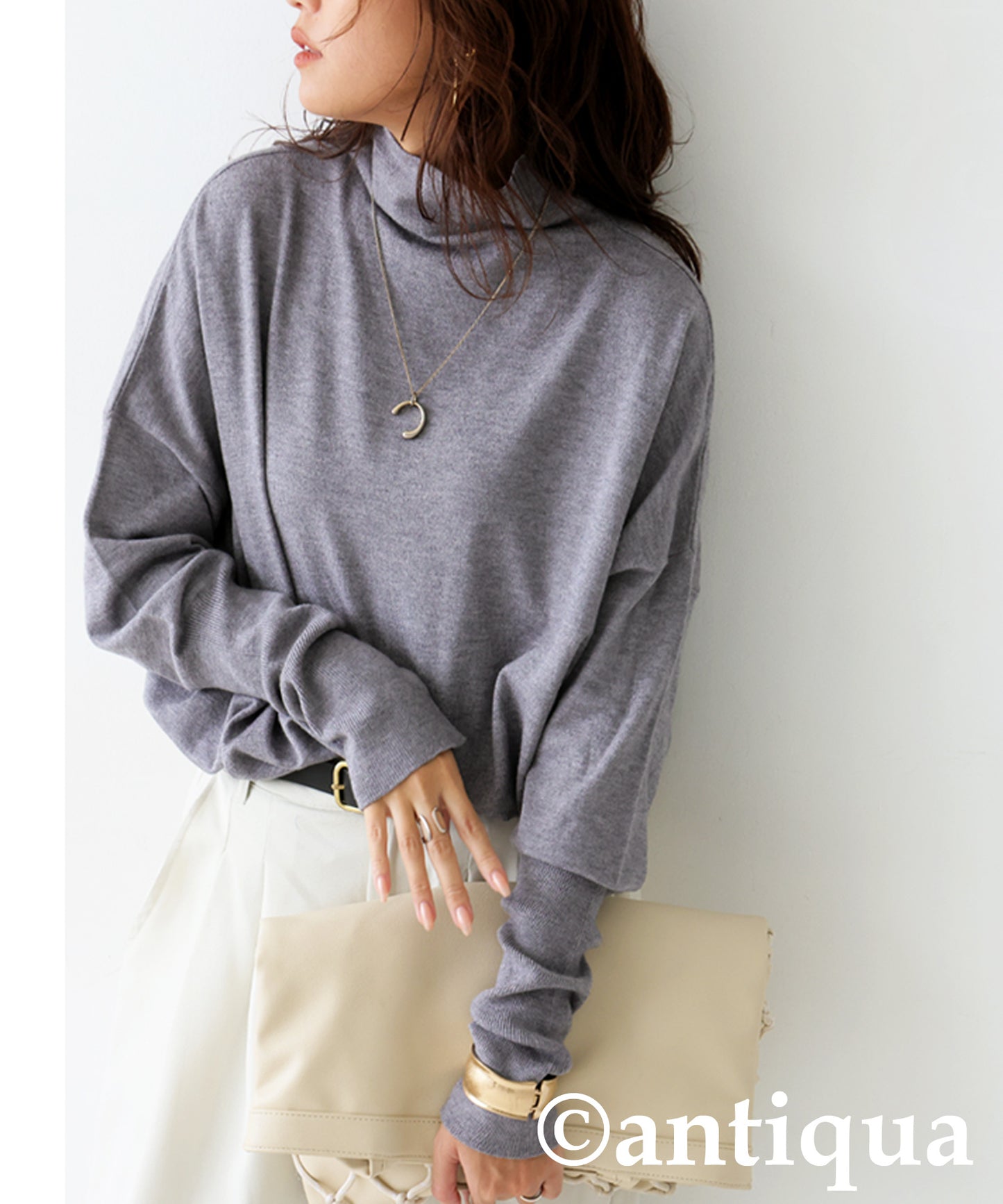 Bottleneck Knit Tops Ladies