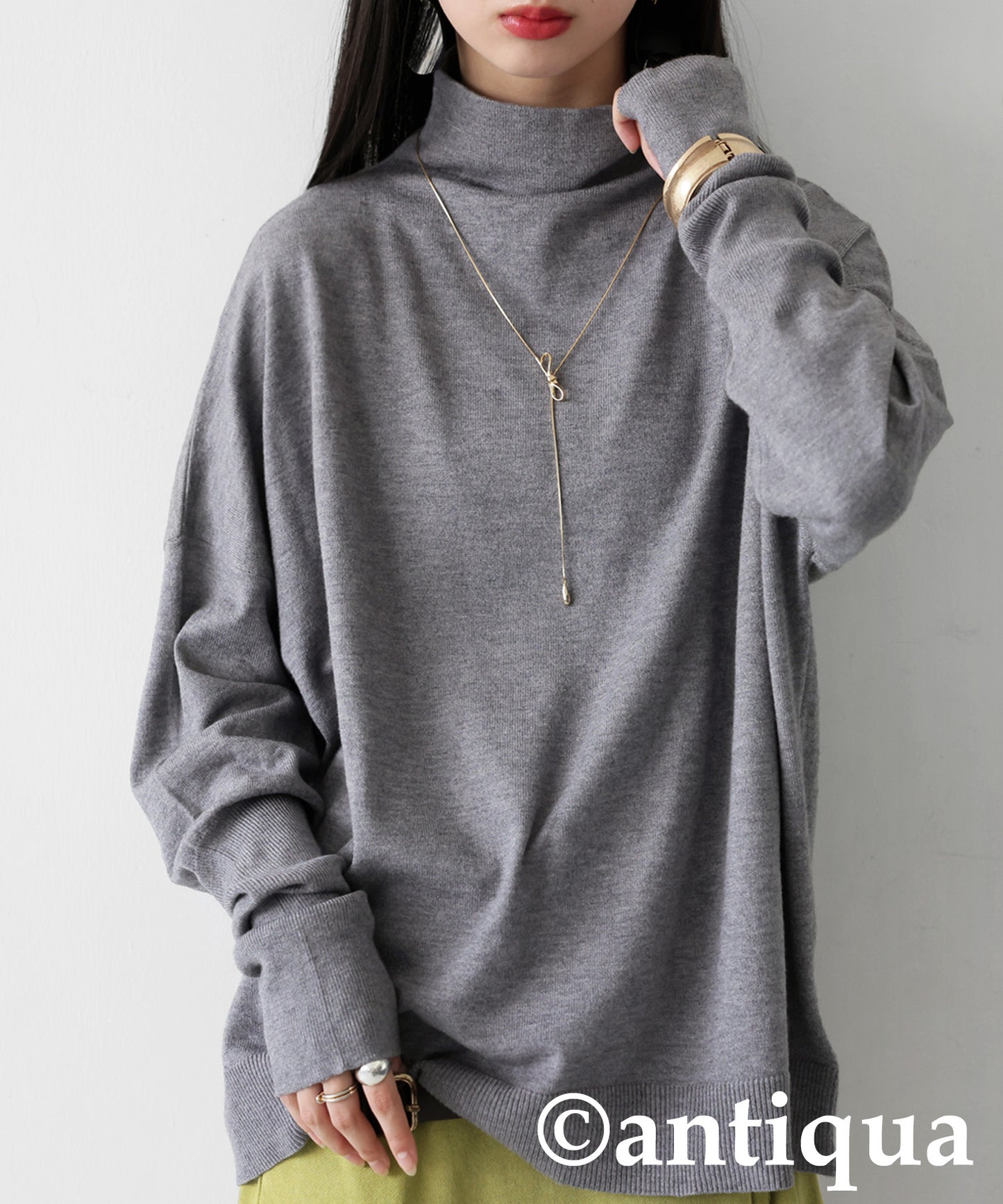 Bottleneck Knit Tops Ladies