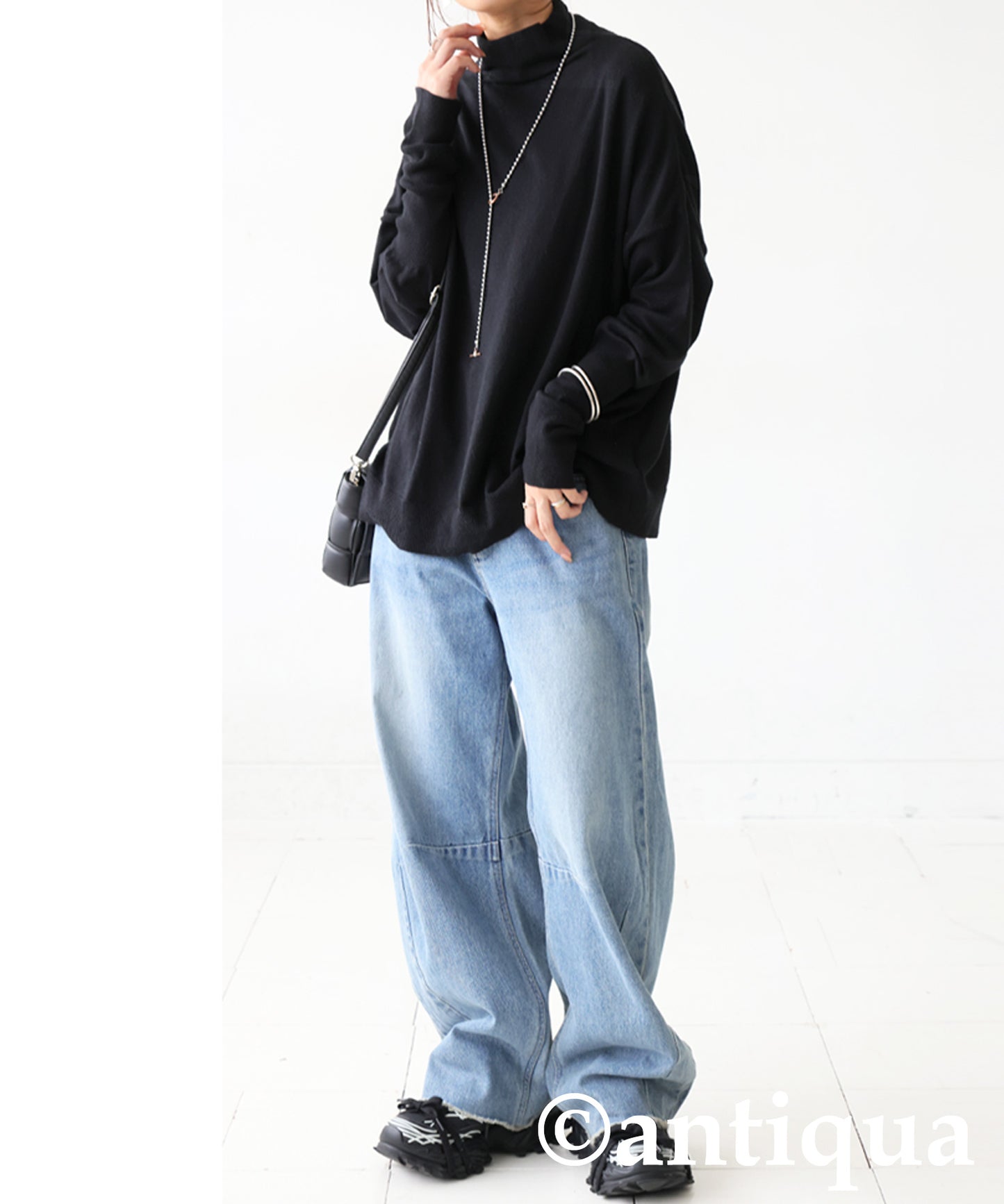 Bottleneck Knit Tops Ladies