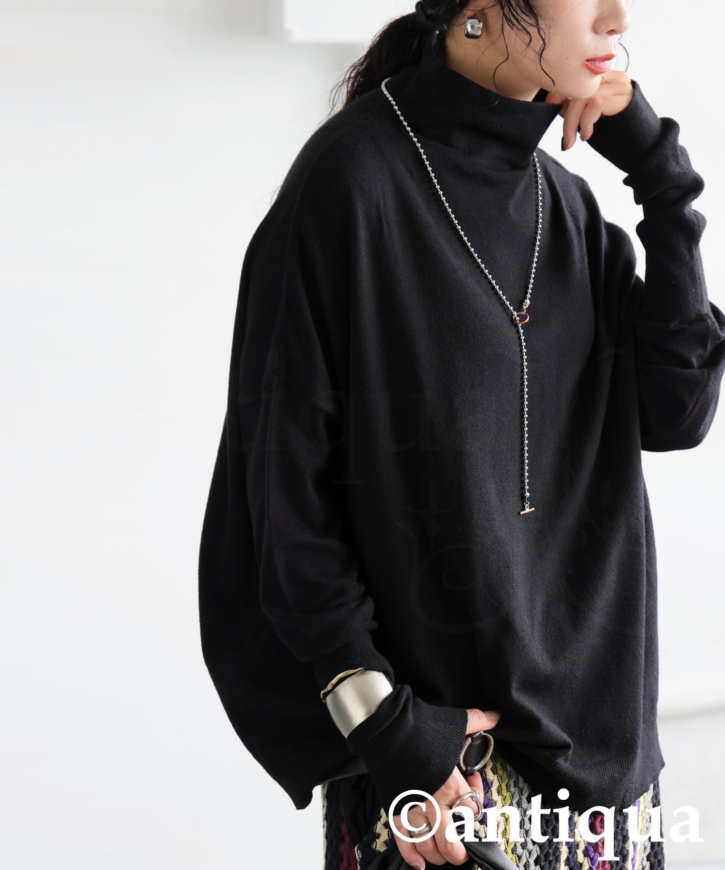 Bottleneck Knit Tops Ladies