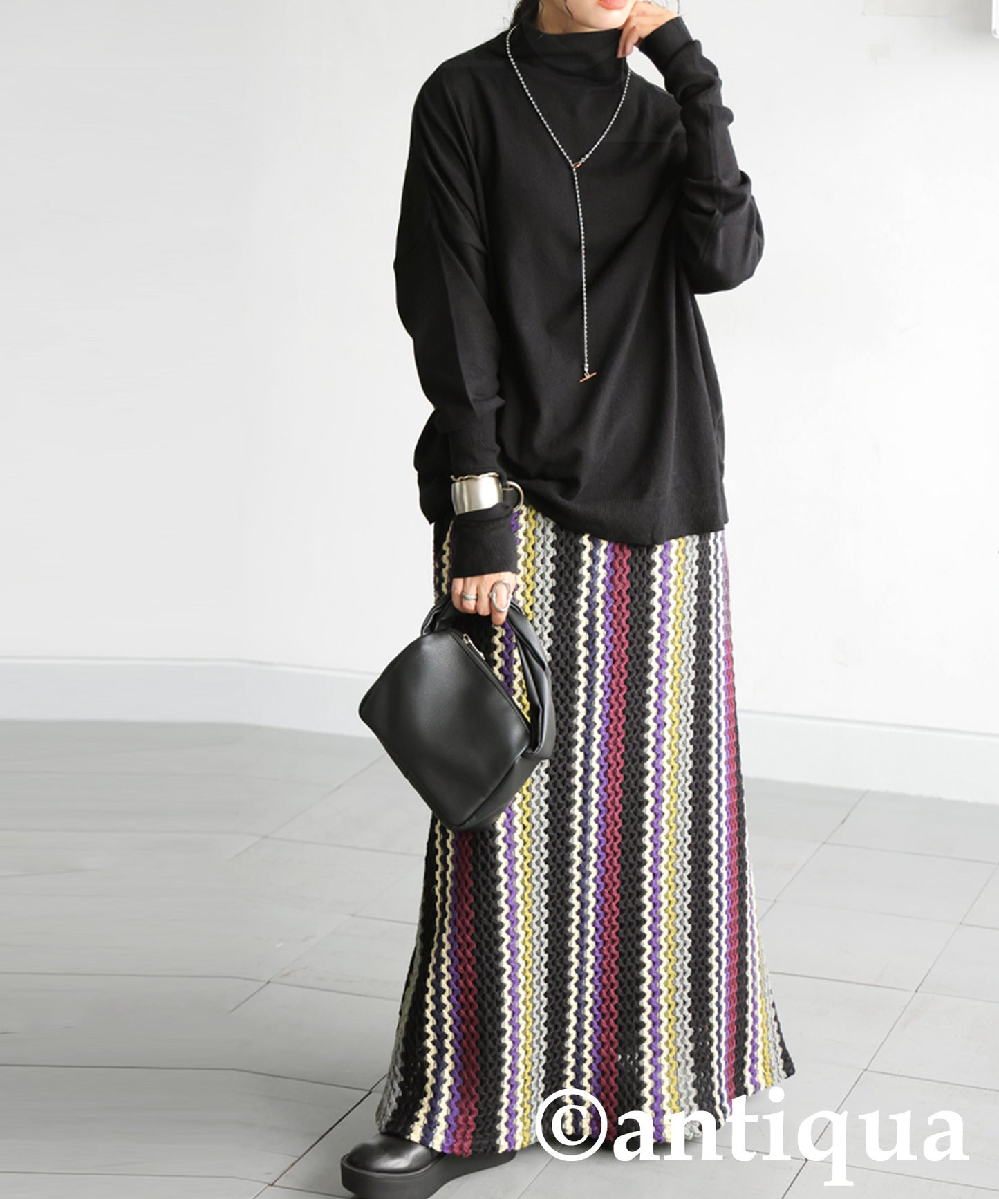 Bottleneck Knit Tops Ladies