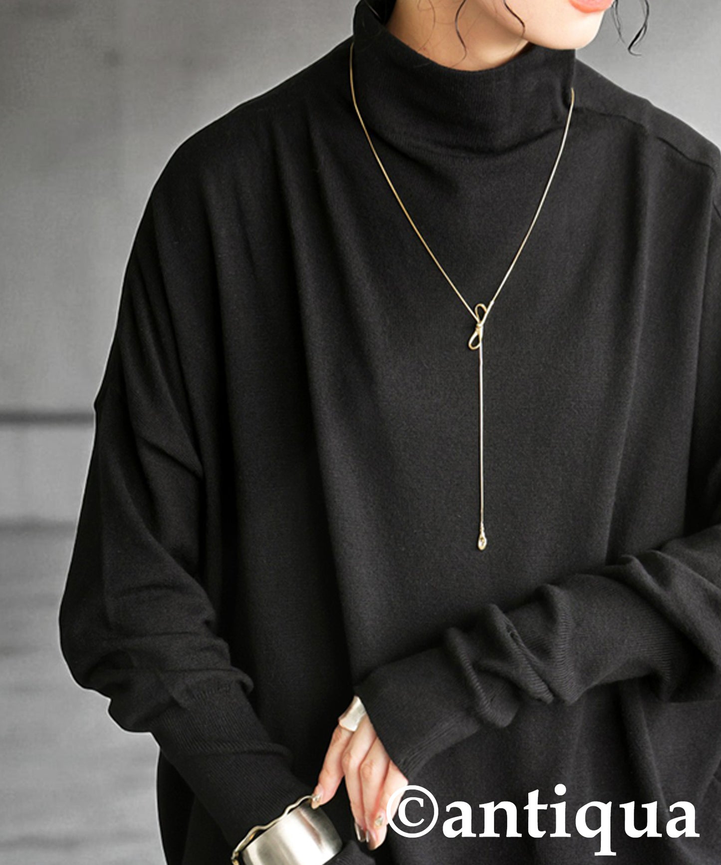 Bottleneck Knit Tops Ladies