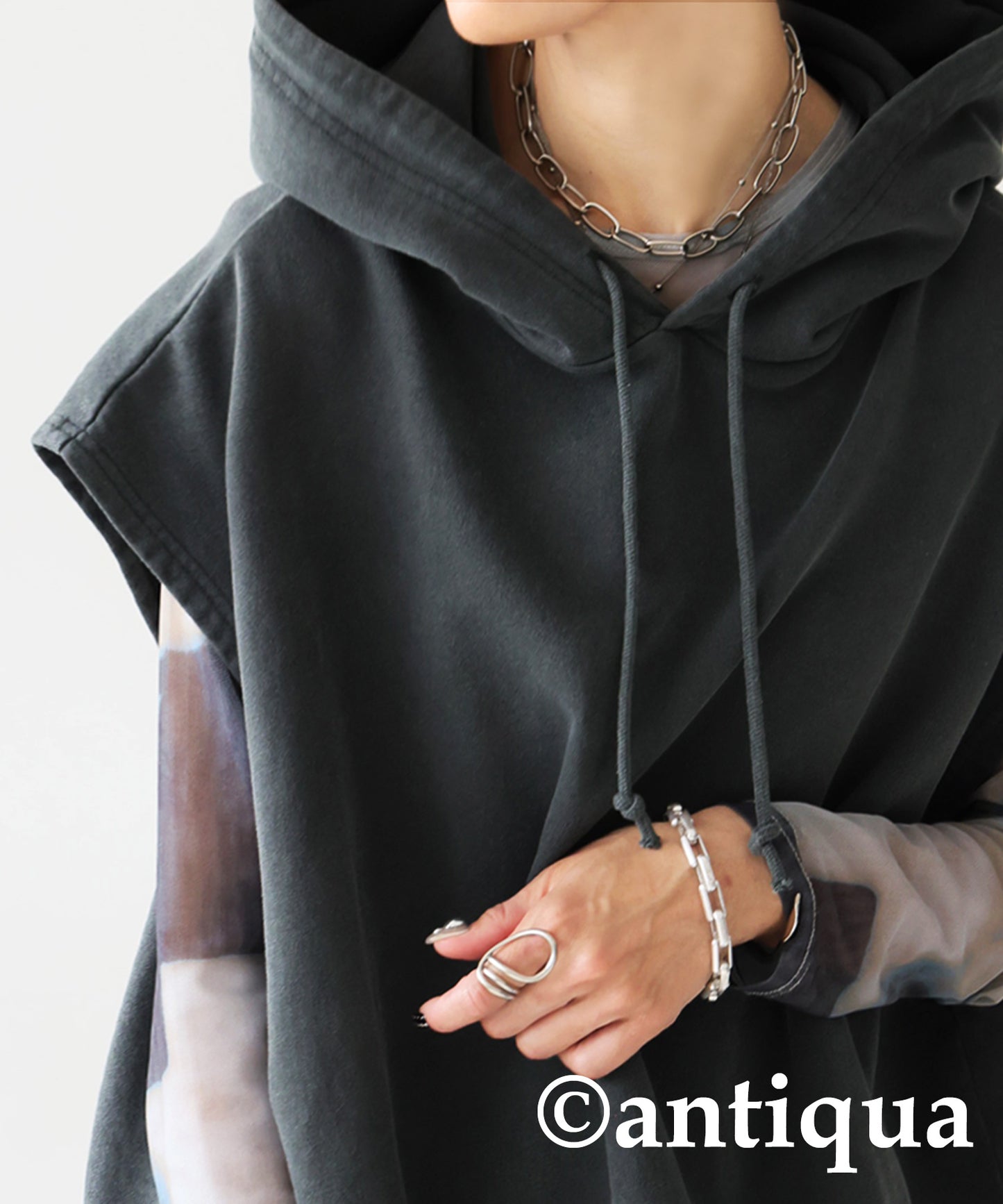 Ladies Sleeveless Fleece Hoodie