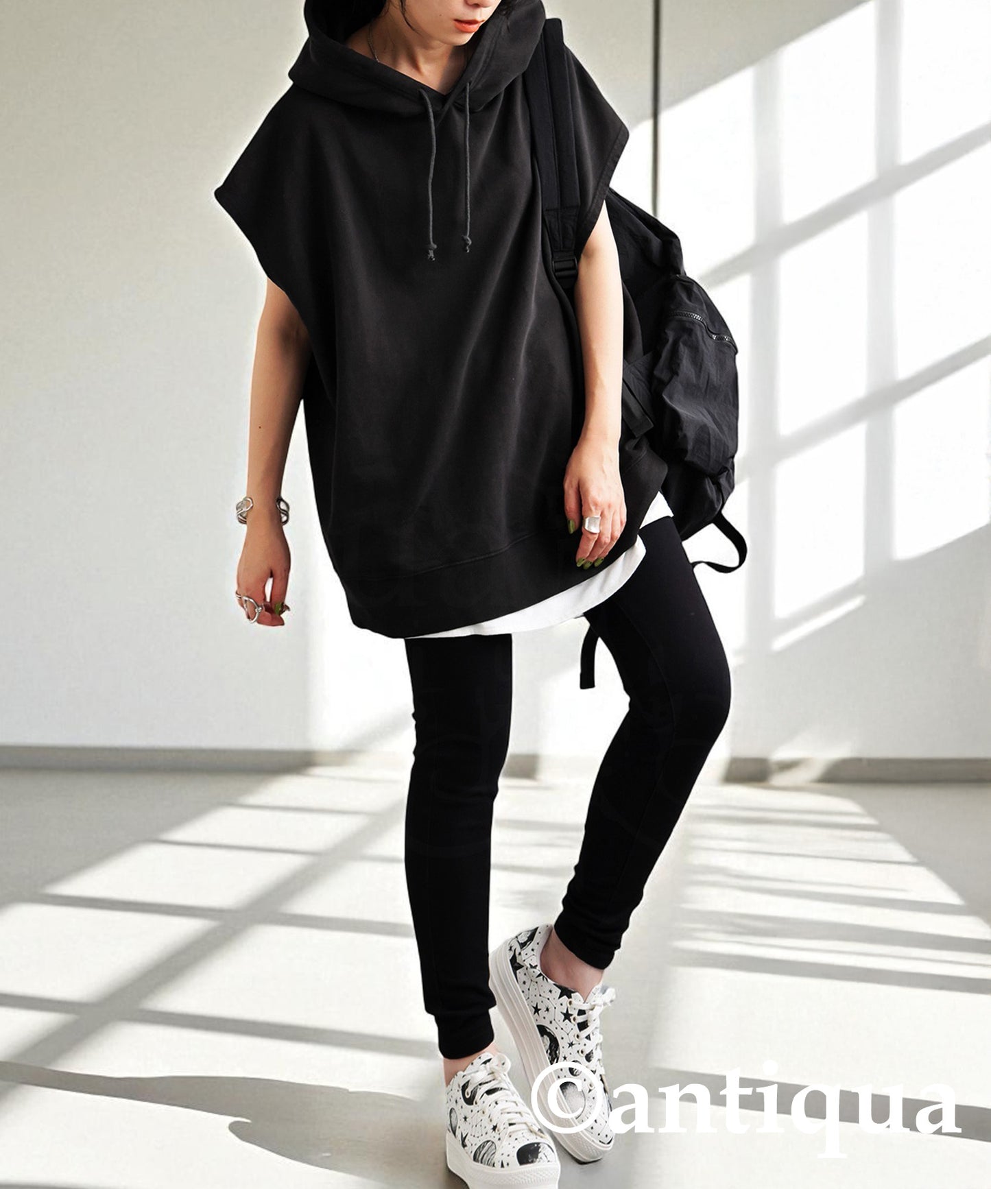 Ladies Sleeveless Fleece Hoodie