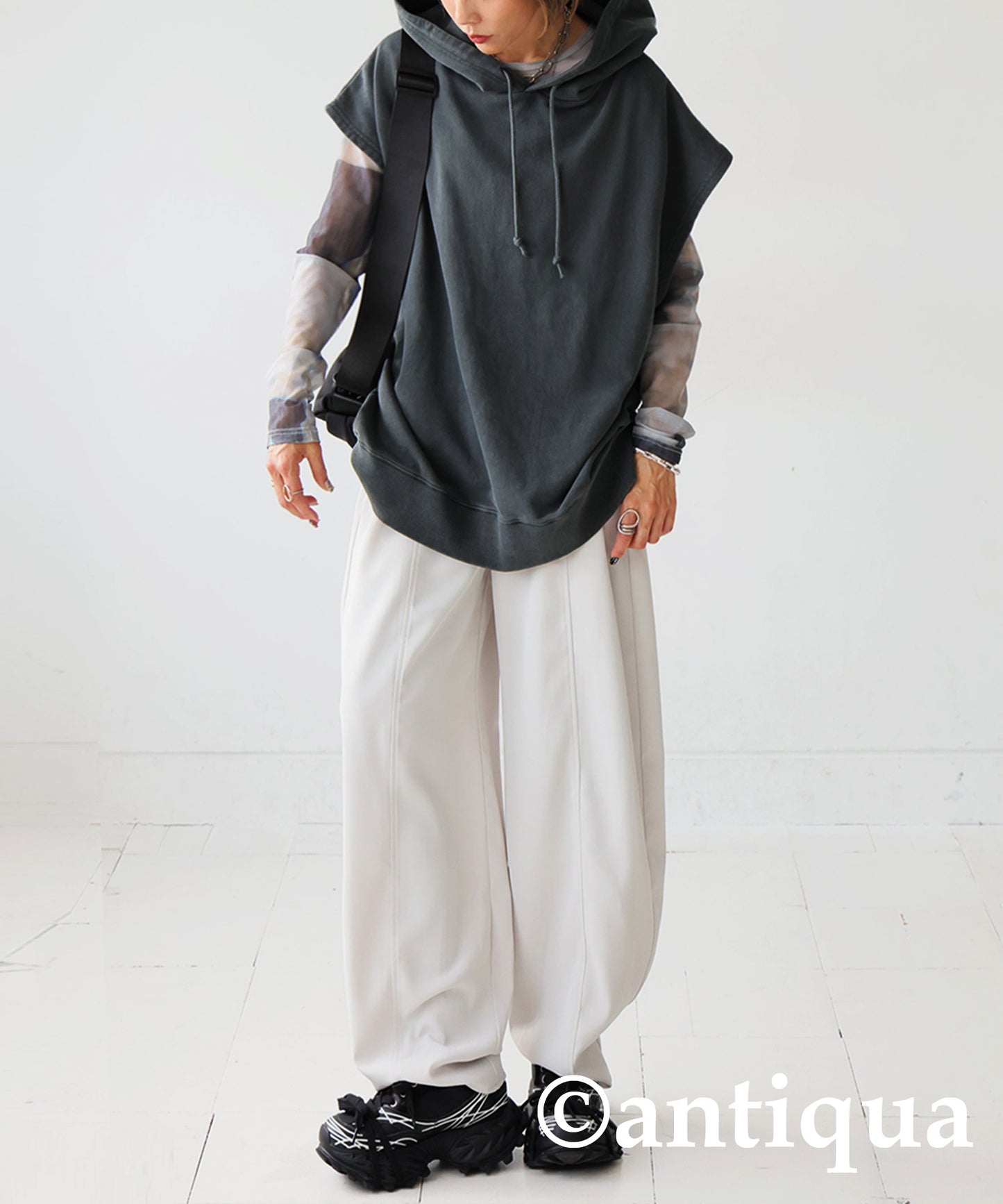 Ladies Sleeveless Fleece Hoodie