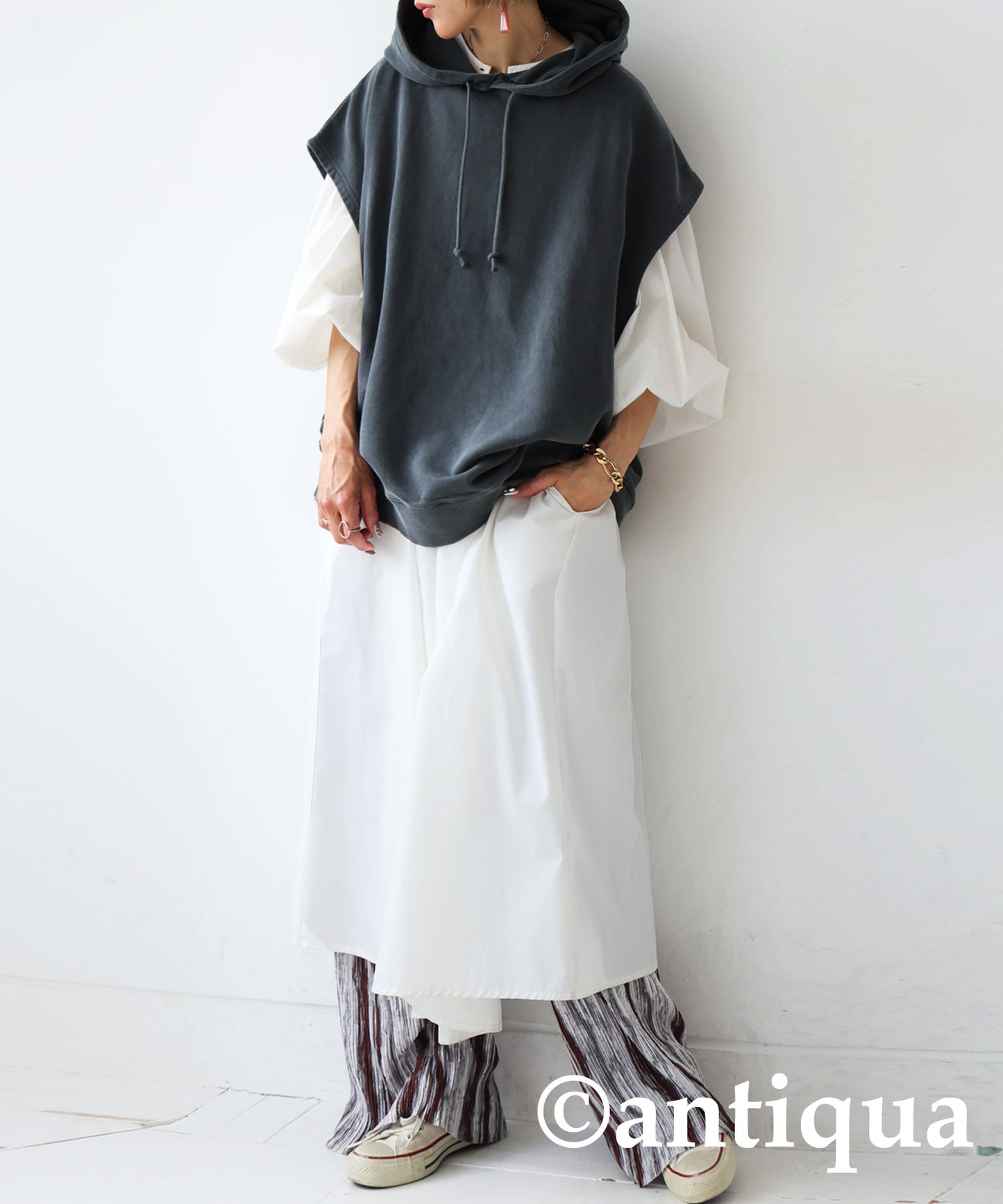 Ladies Sleeveless Fleece Hoodie