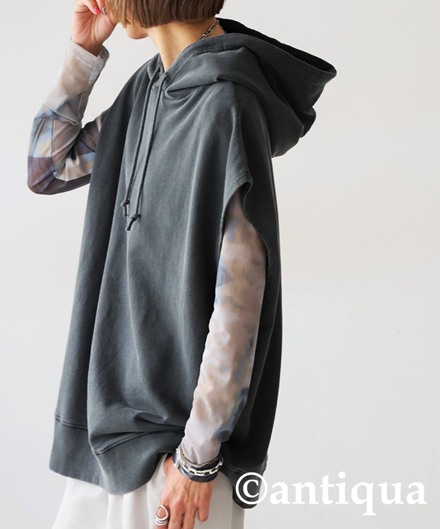 Ladies Sleeveless Fleece Hoodie