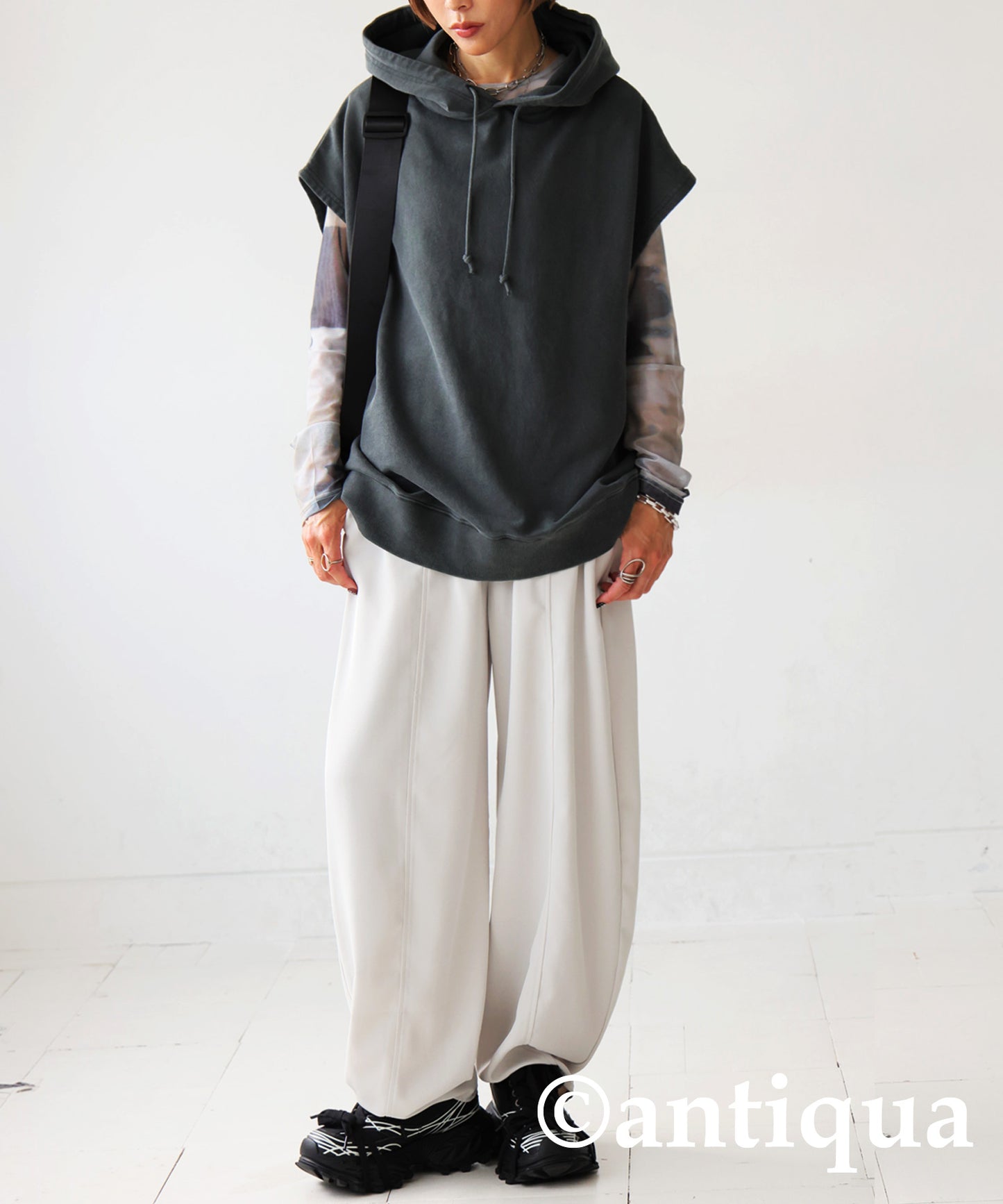 Ladies Sleeveless Fleece Hoodie