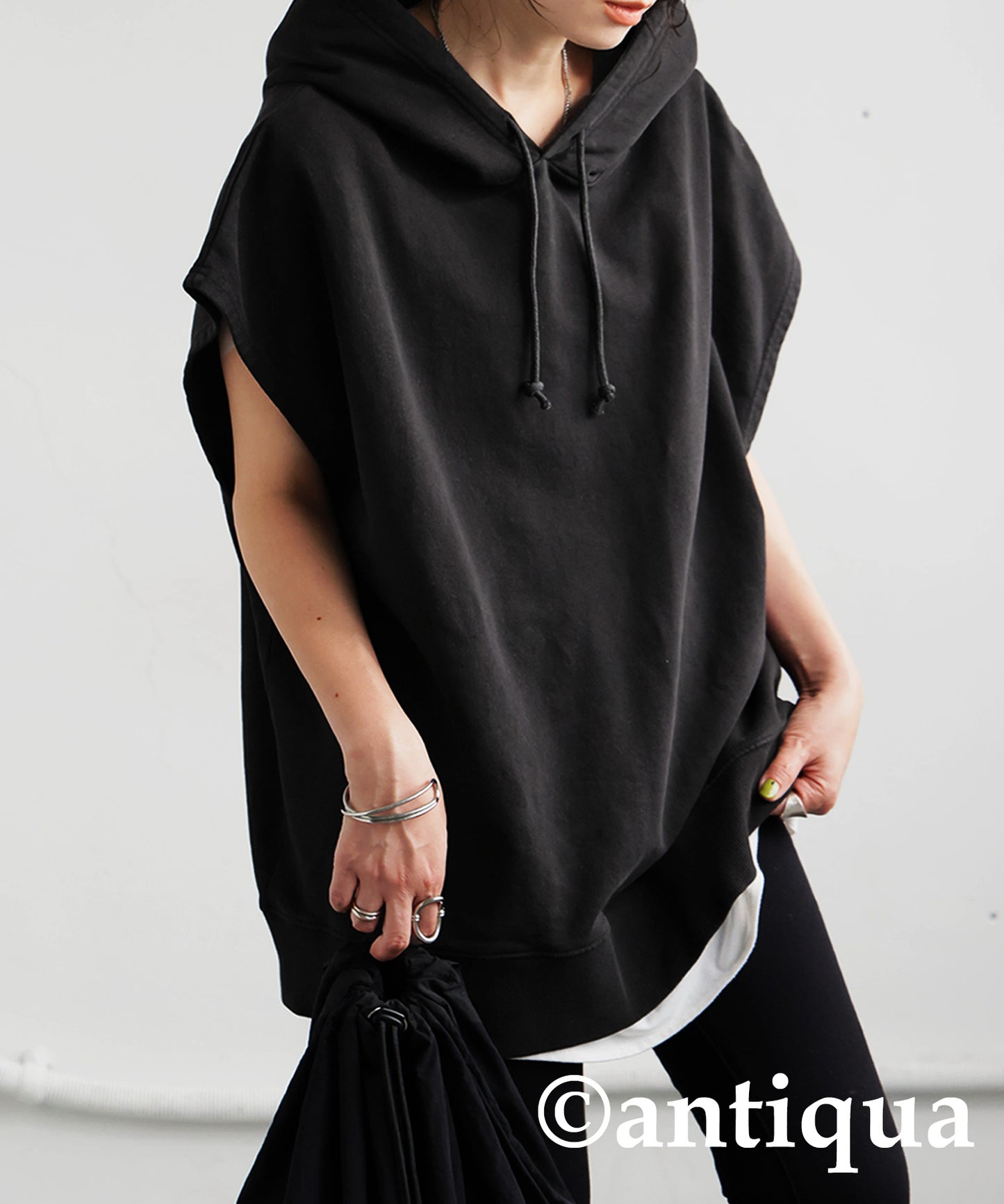 Ladies Sleeveless Fleece Hoodie