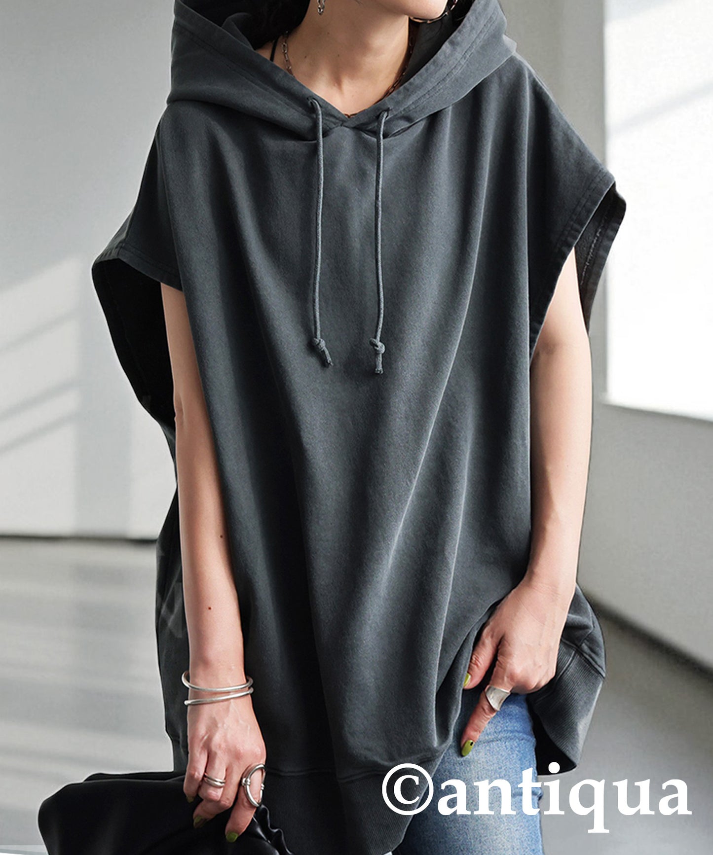 Ladies Sleeveless Fleece Hoodie