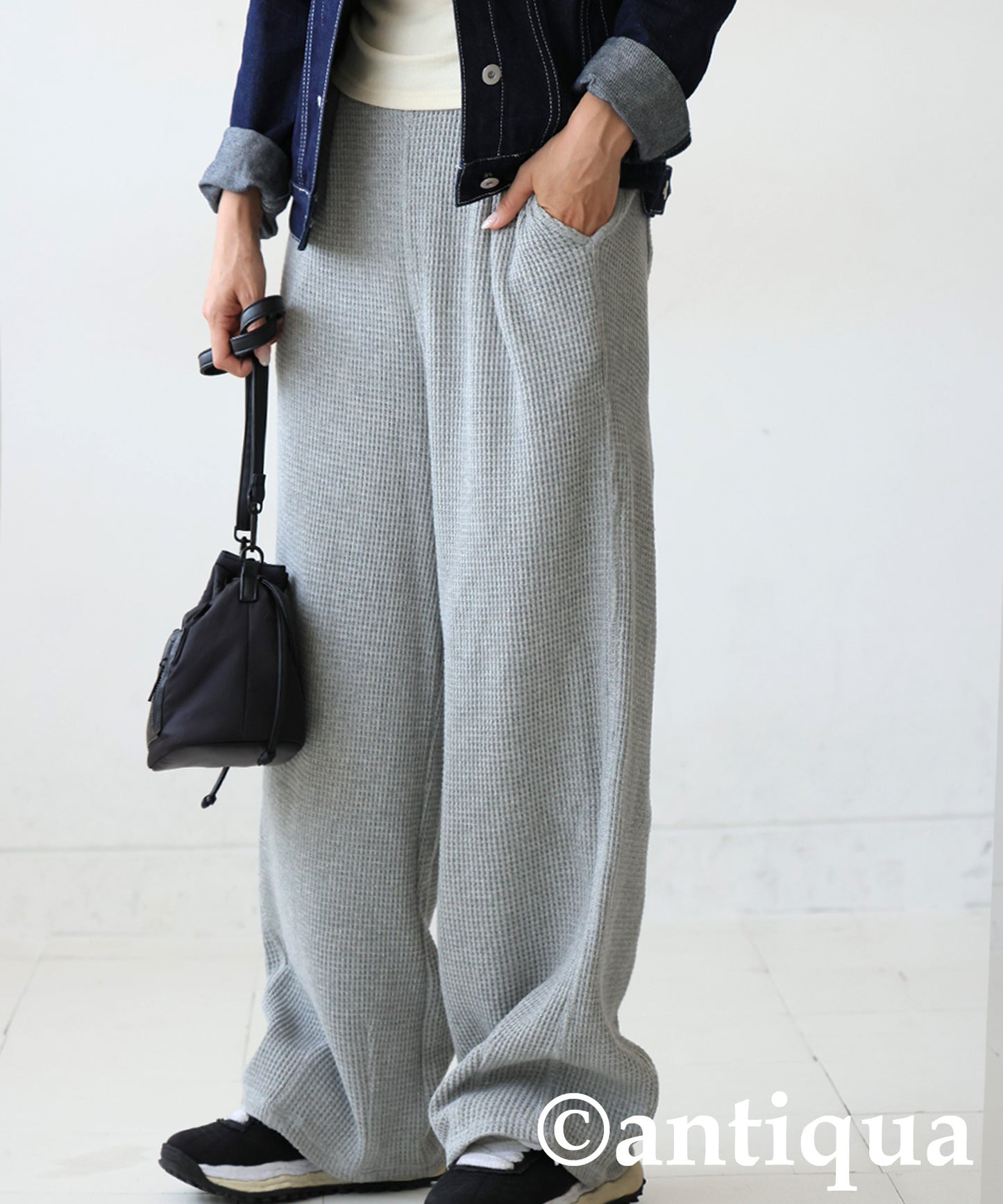 Waffle Wide Pants Ladies