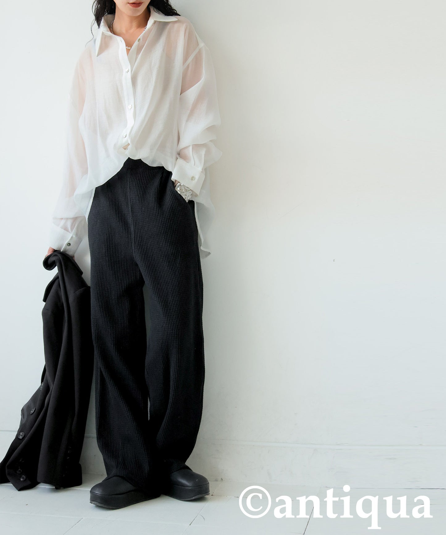 Waffle Wide Pants Ladies