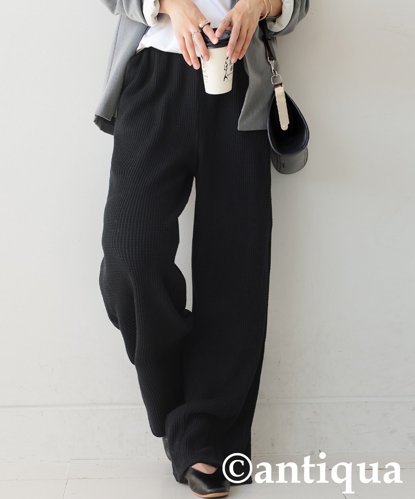 Waffle Wide Pants Ladies