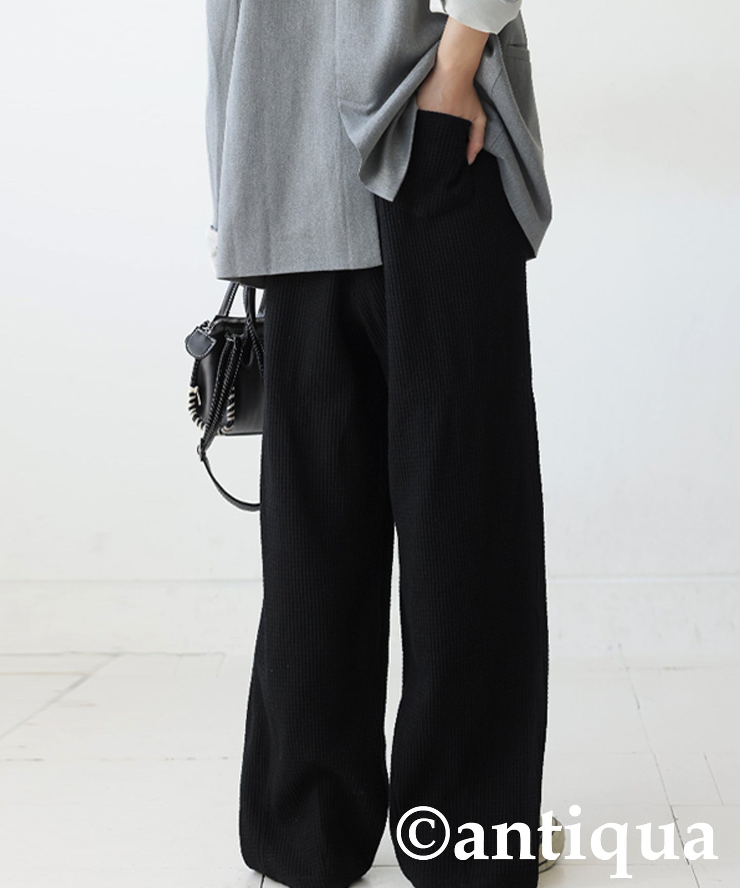 Waffle Wide Pants Ladies