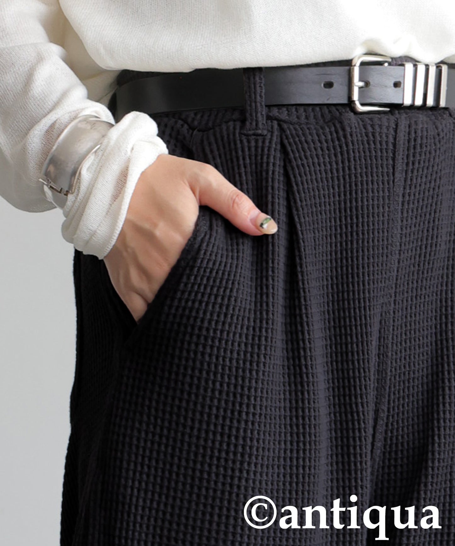Waffle Wide Pants Ladies