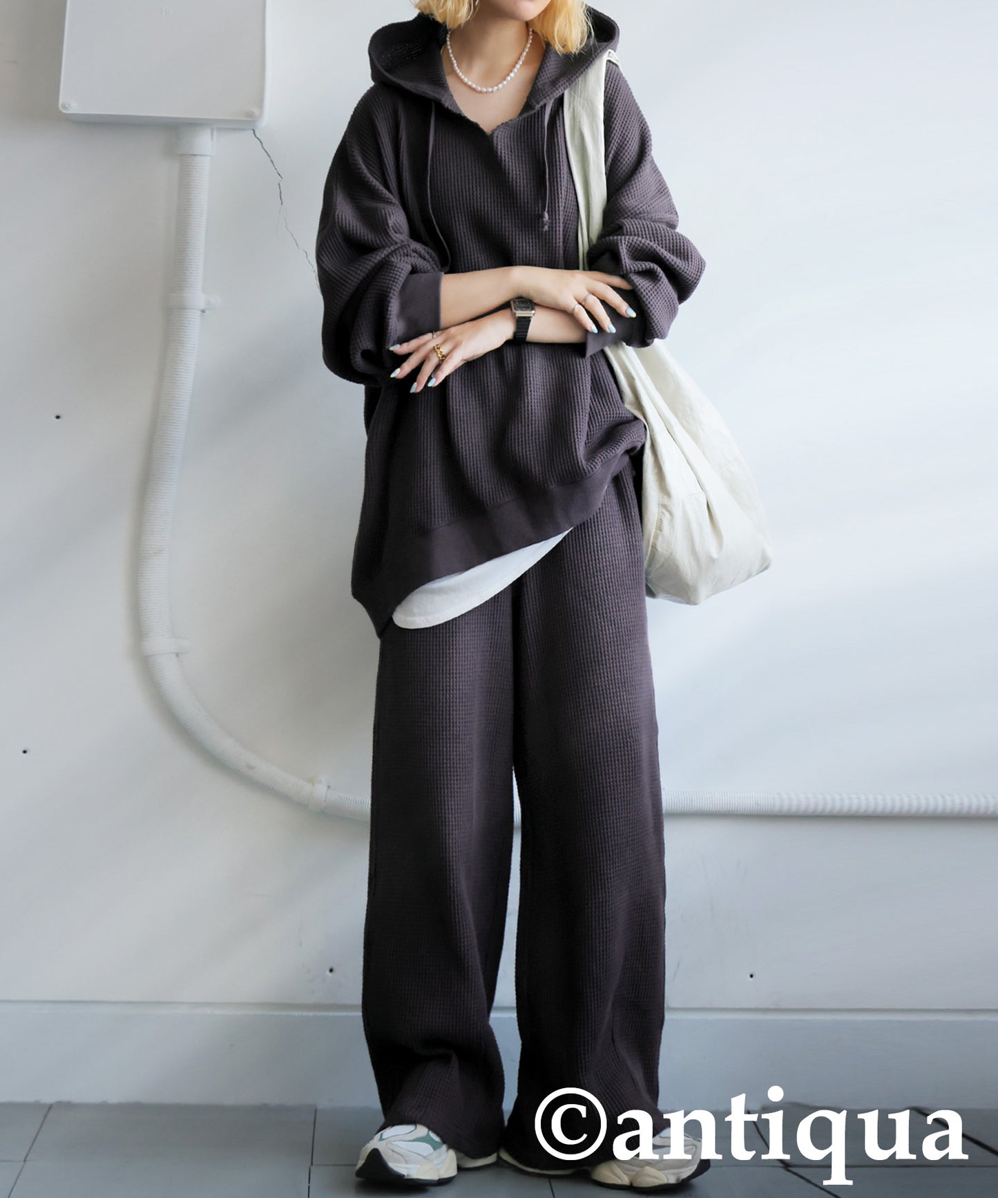 Waffle Wide Pants Ladies