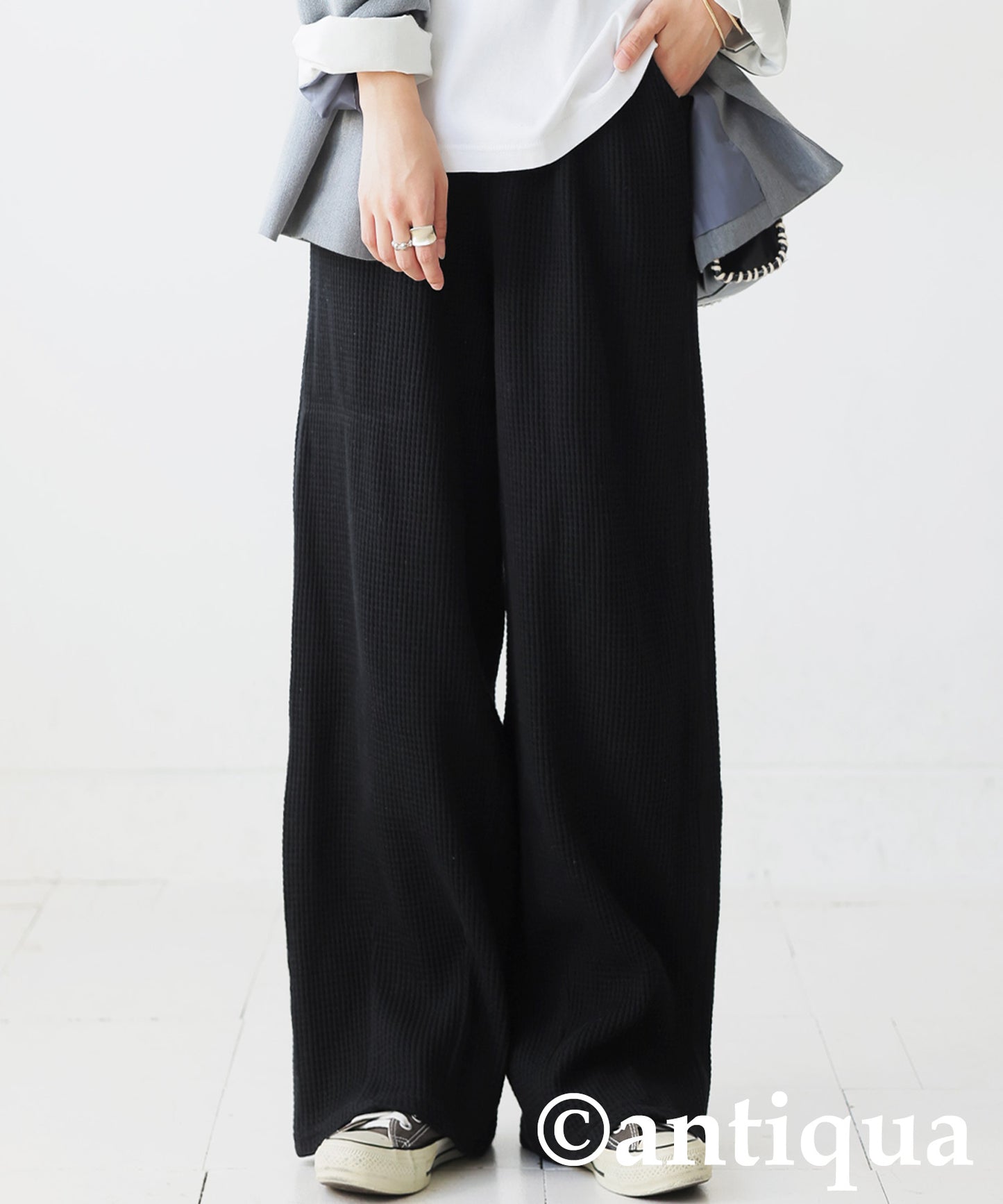 Waffle Wide Pants Ladies