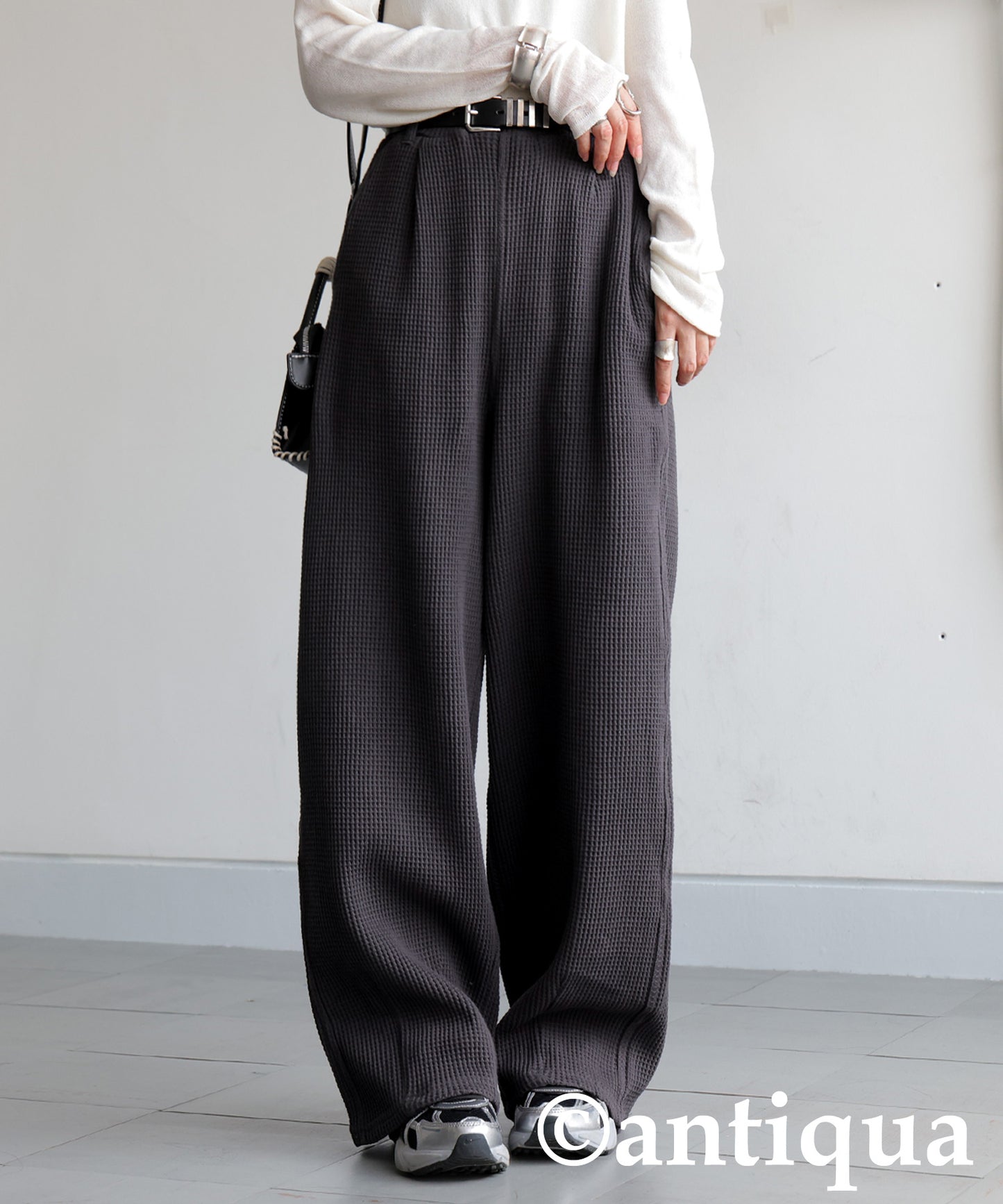 Waffle Wide Pants Ladies