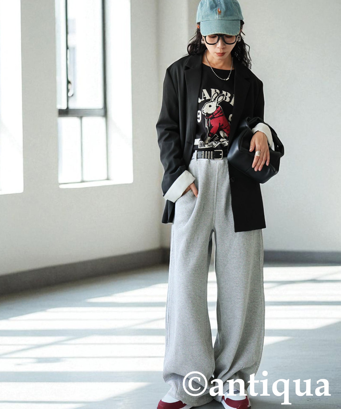 Waffle Wide Pants Ladies